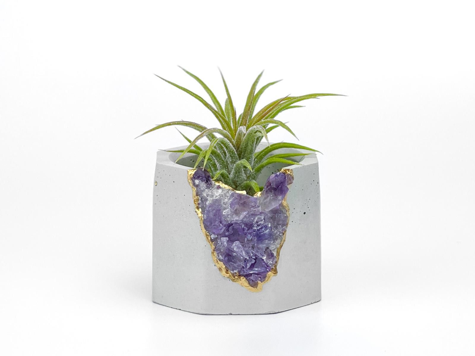 Other Gift Raw Amethyst Crystal Planter Geode Planter vase pot Size ONE SIZE - 5 Thumbnail