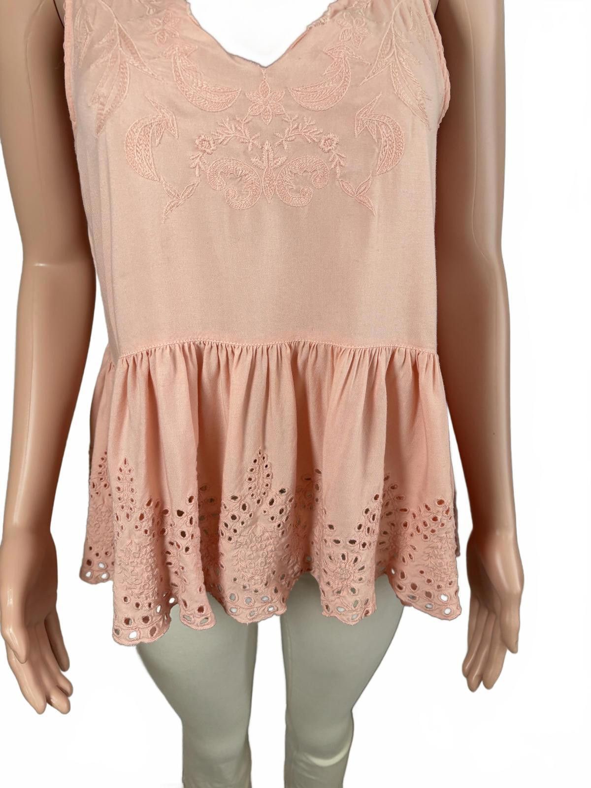 Other True Craft Boho Peach Cottage Core Embroidered Top M Size M / US 6-8 / IT 42-44 - 4 Thumbnail