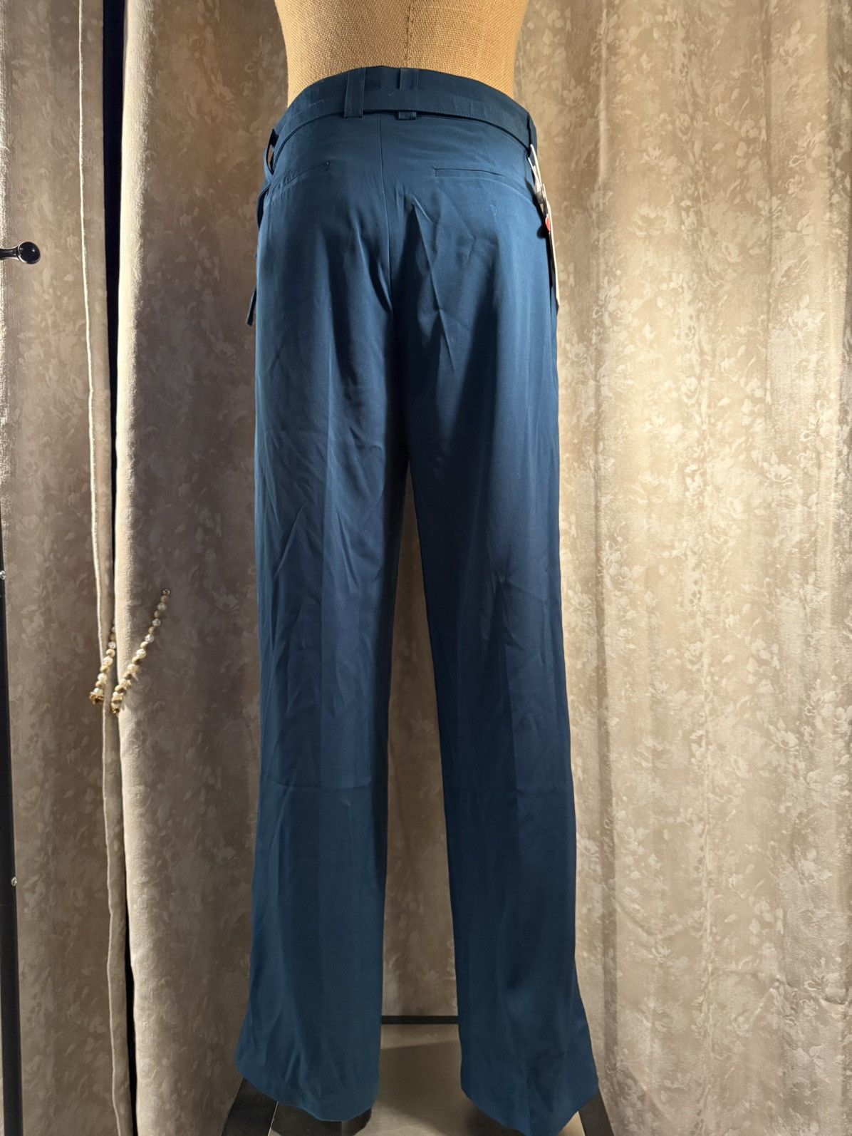 Designer Stylish Teal High-Waisted Trousers – Size 31 Size US 31 - 10 Thumbnail