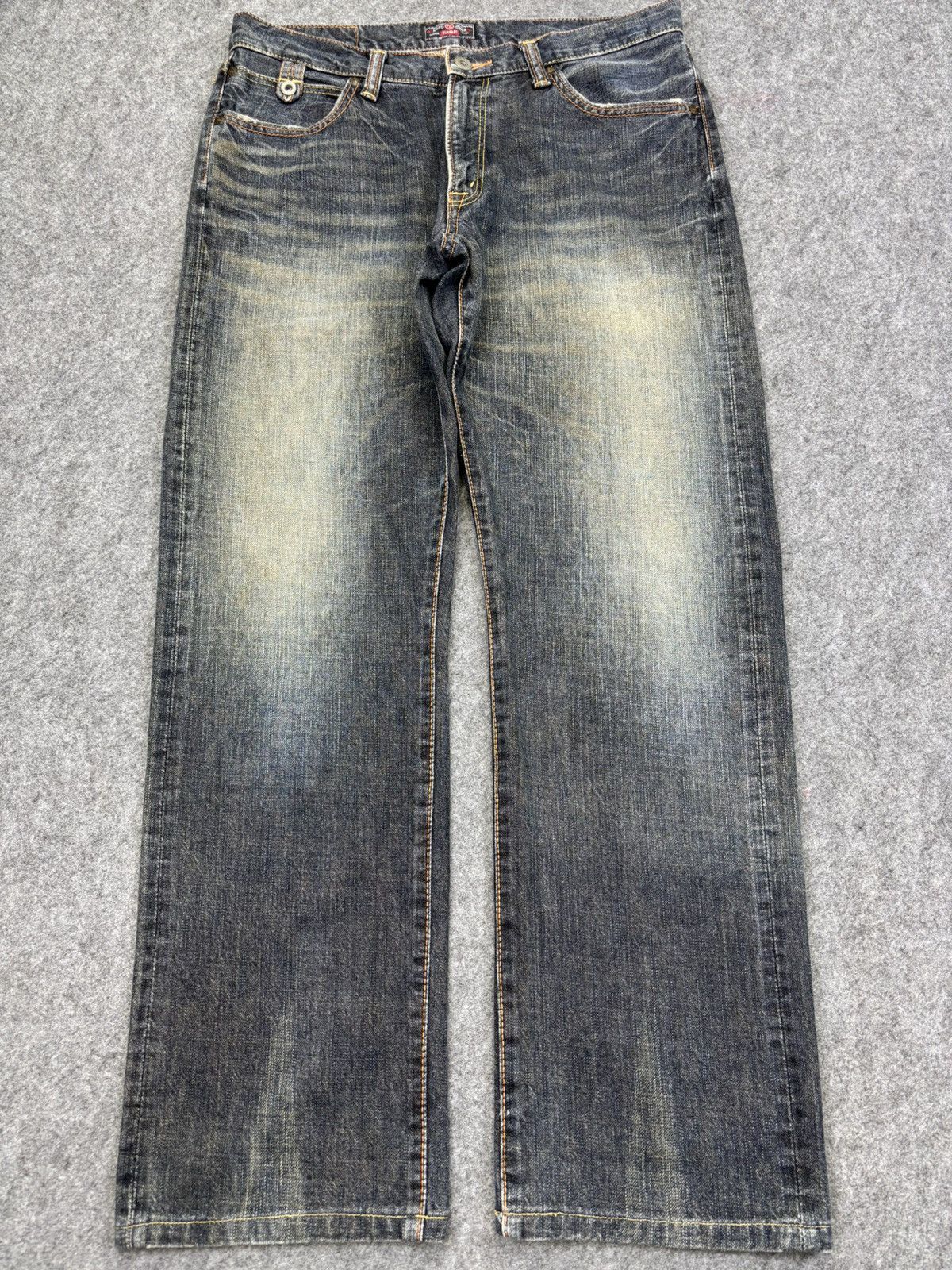 Japanese Brand 💥Sick 90s Style💥GLHeart Mud Stone Wash Denim F761 Size US 33 - 17 Thumbnail