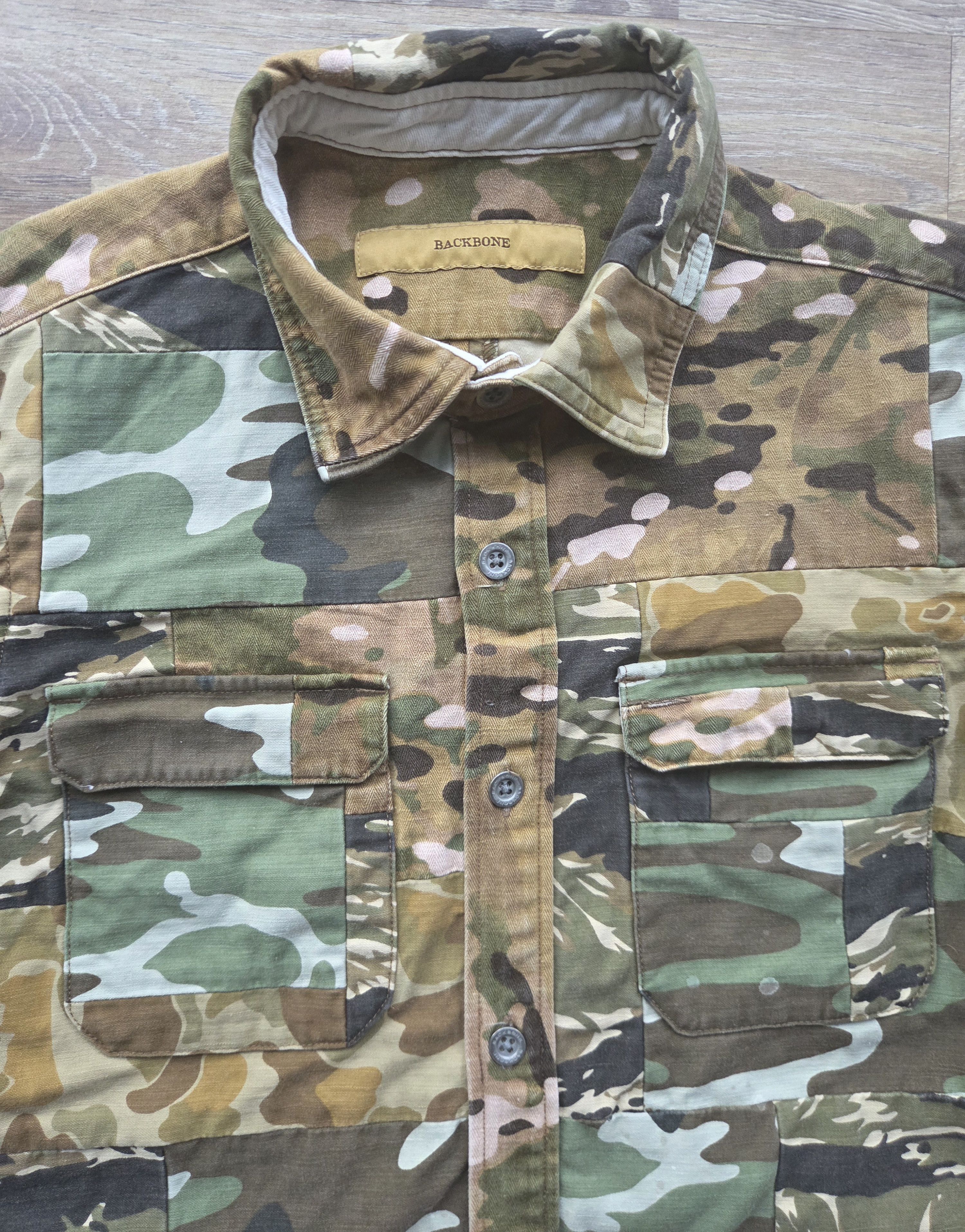 Backbone BACKBONE Tiger Stripe Camo Patchwork Military Shirt SS2015 Size US S / EU 44-46 / 1 - 3 Thumbnail