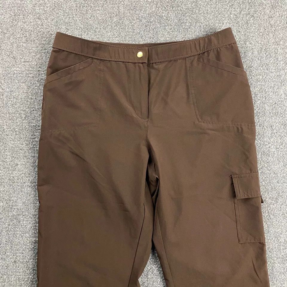 Chicos Weekends by Chico's Pants Women's Size 1 Brown Crop Cargo Size 32" / US 10 / IT 46 - 2 Thumbnail
