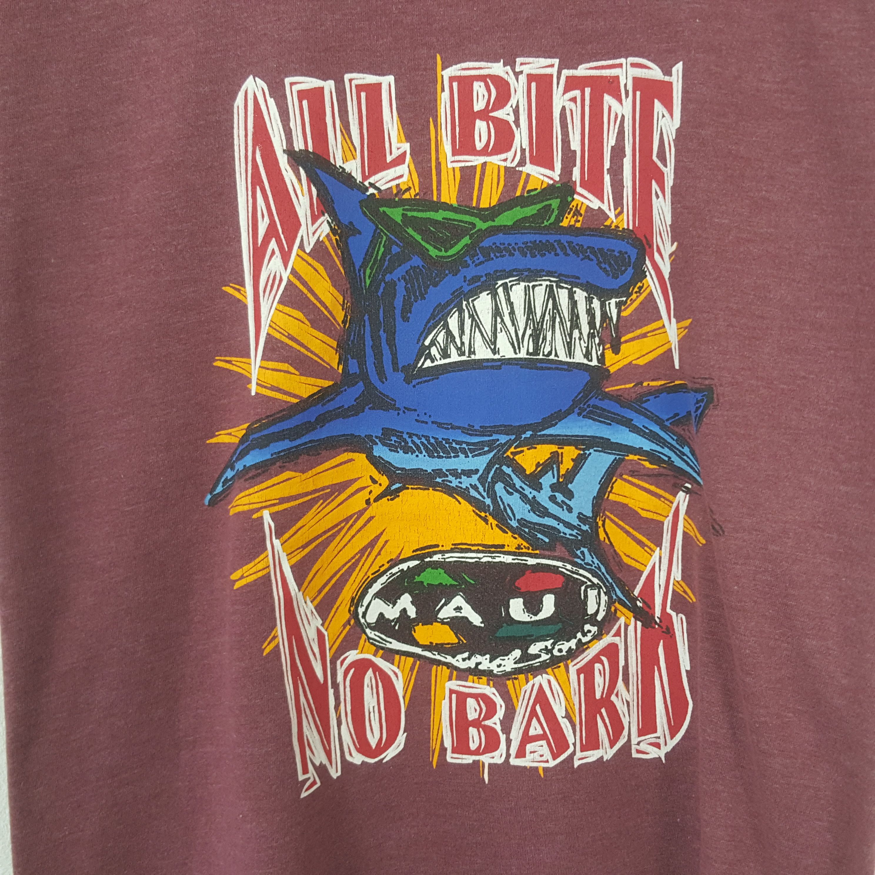 Designer Vintage MAUI HAWAII All Bite No Bark Tshirt Size US L / EU 52-54 / 3 - 2 Thumbnail