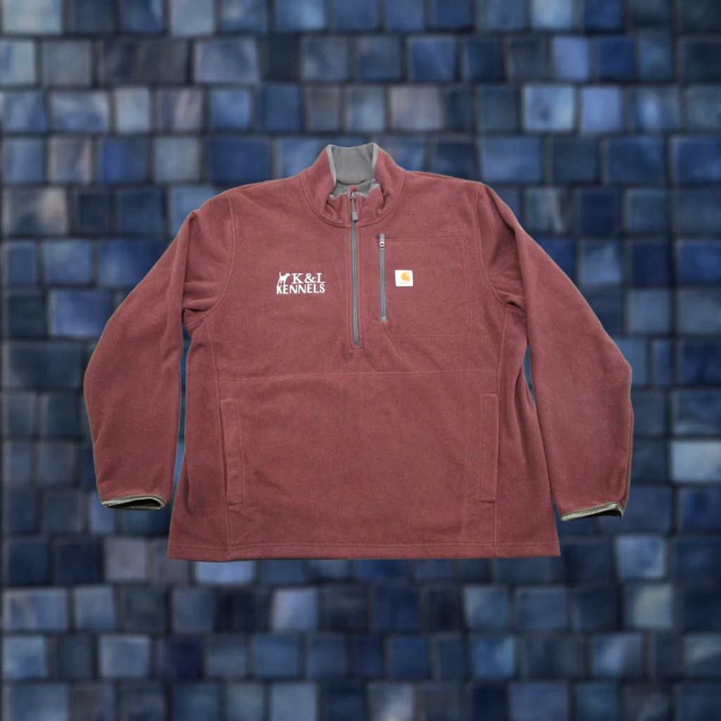 Carhartt Carhartt Dalton 1/2 Zip Fleece Sweatshirt Jacket Mens XL Maroon Red 90s Classic Outdoor Hiking Hunting Size US XL / EU 56 / 4 - 1 Thumbnail