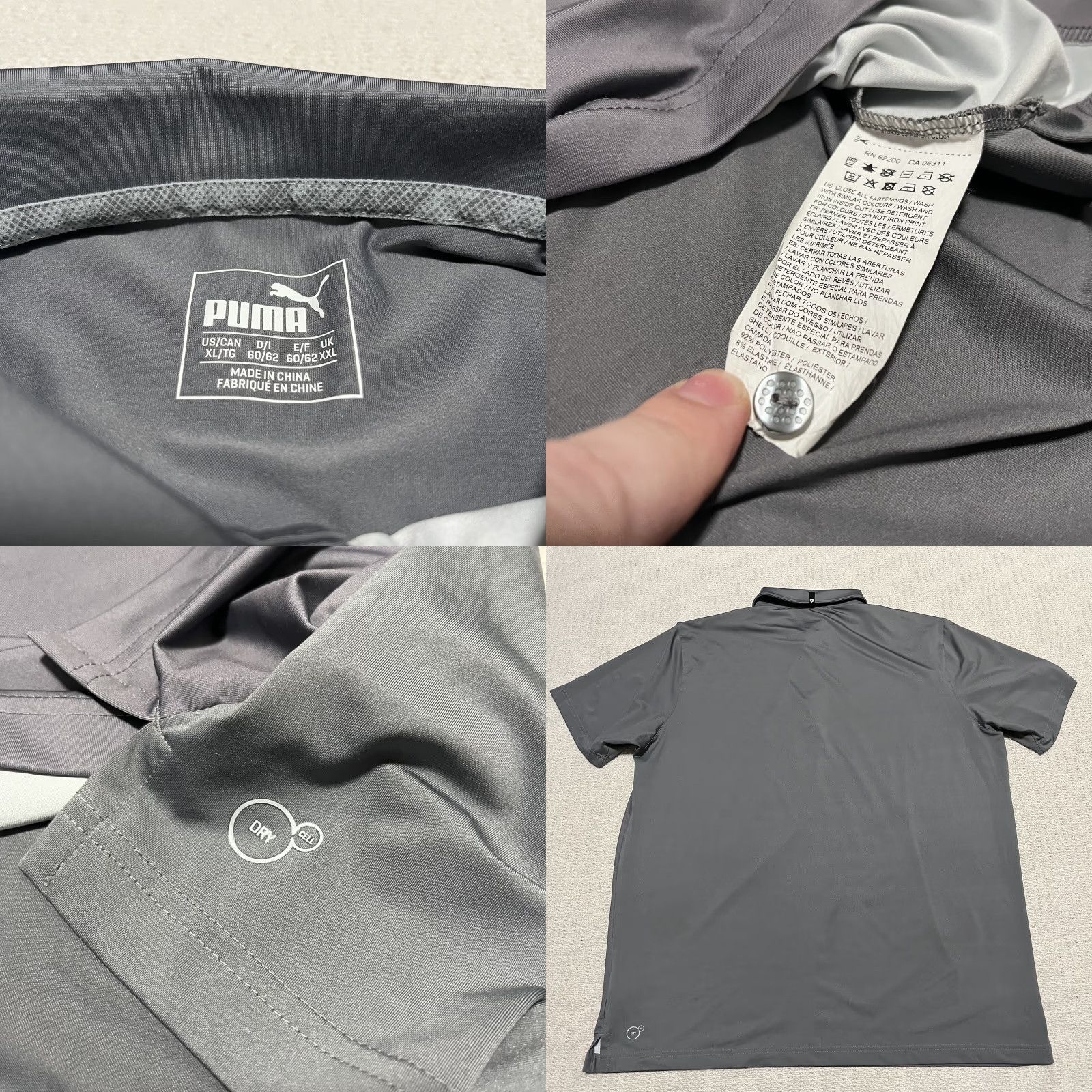 Puma Puma Golf Polo Shirt Mens XL Gray Blue Yellow Stretch Stripe Way 1 SE Polo Sport Golf Size US XL / EU 56 / 4 - 8 Thumbnail