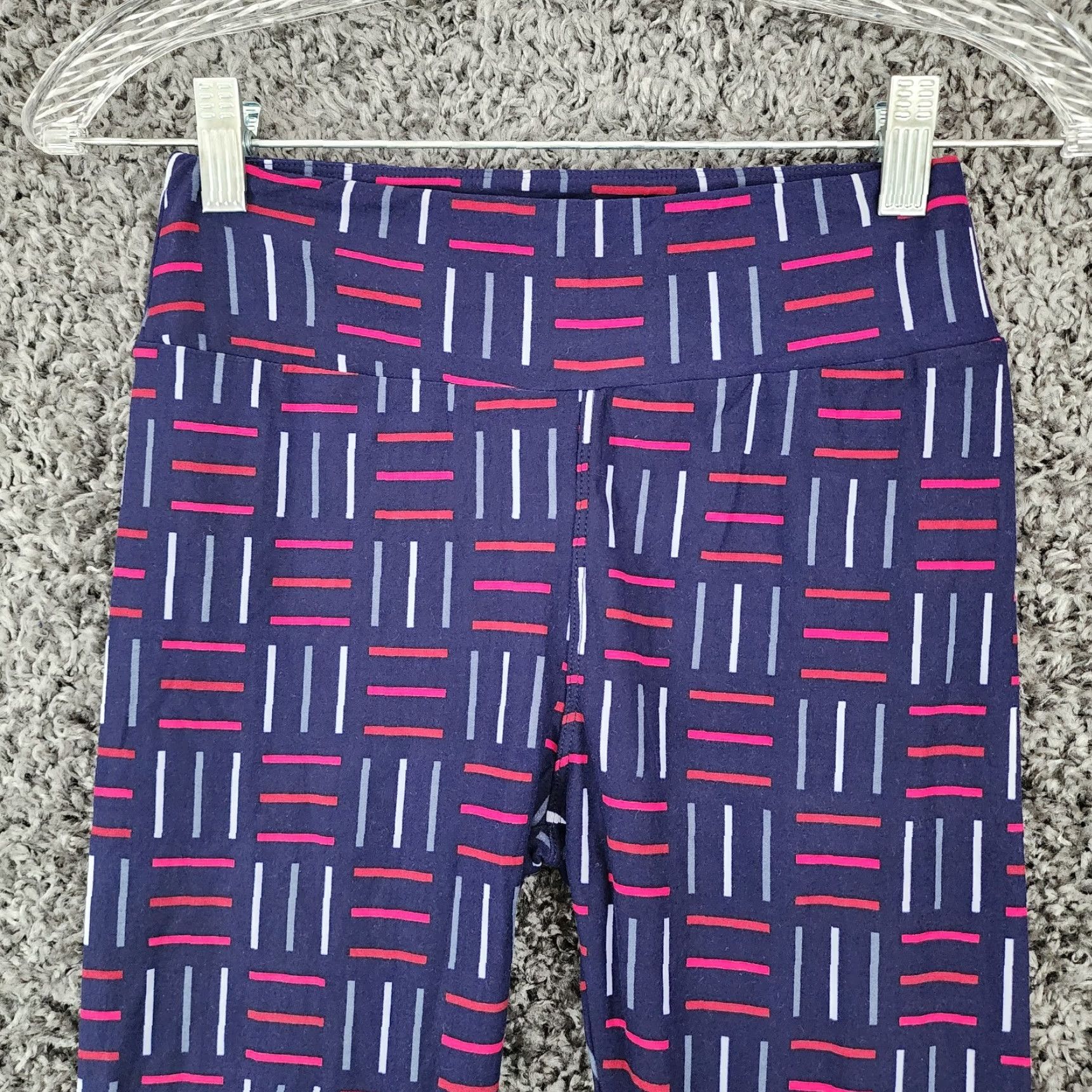 Vintage VINTAGE LuLaRoe Womens Purple Patterned Soft Leggings One Size Size 42" / US 20 - 3 Thumbnail