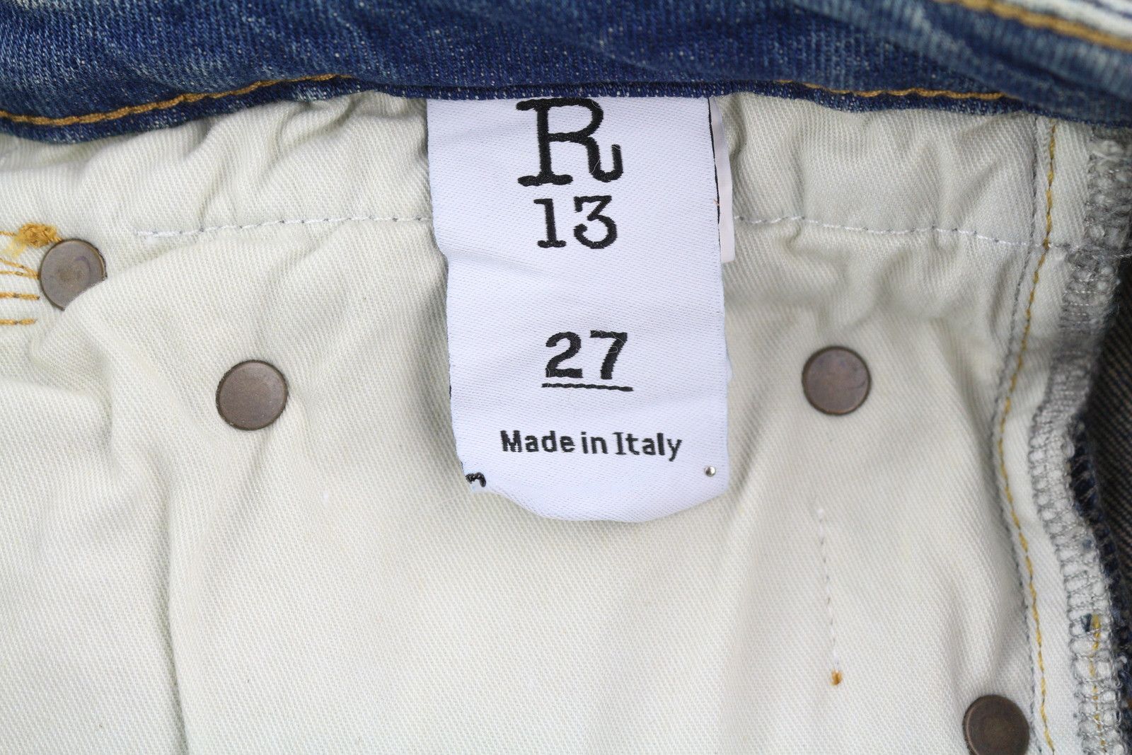 R13 BOY STRAIGHT 27 Cropped Ankle Washed Blue Kelly 84444 Size 27" / US 4 / IT 40 - 8 Thumbnail