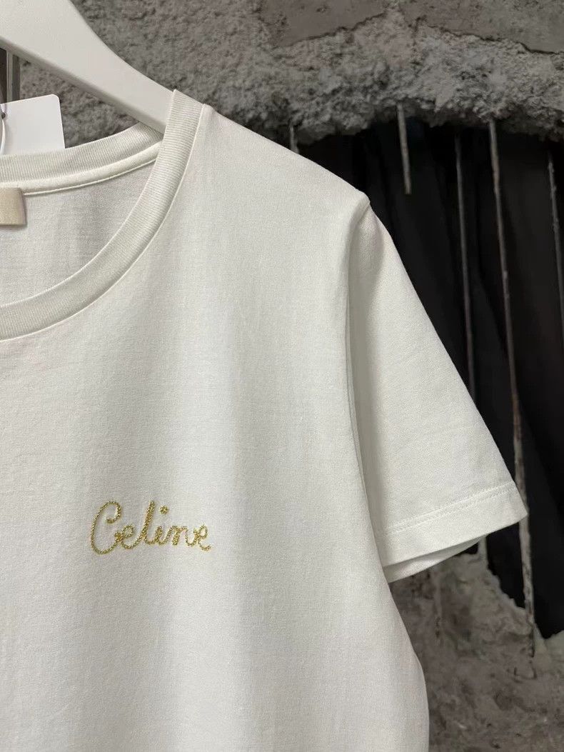 Celine Celine Short Sleeve TShirt with Gold Details Size US M / EU 48-50 / 2 - 5 Thumbnail