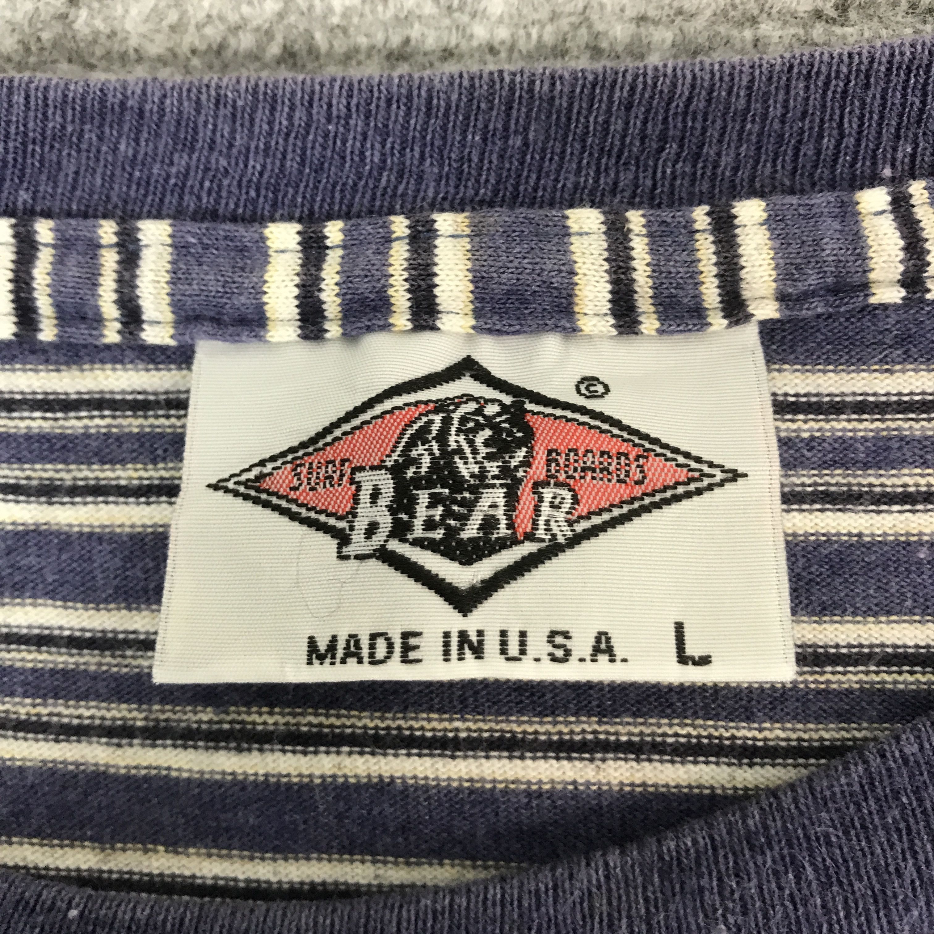 Vintage Vintage Bear stirped design t-shirt Size US L / EU 52-54 / 3 - 7 Thumbnail