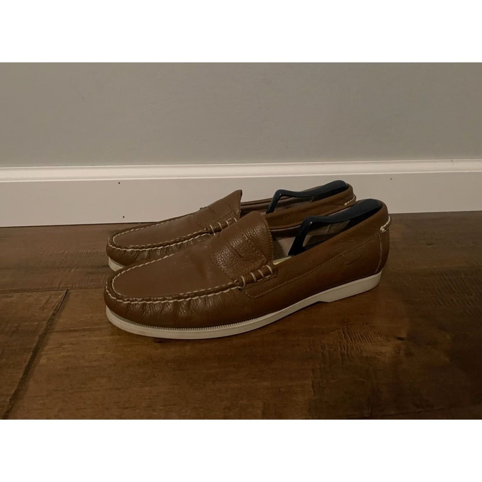 Ralph Lauren Ralph Lauren Polo Bjorn Brown Leather Driving Penny Loafer Shoes - Men's 11.5D, Slip On, Loafer, Leather Upper, Brown, Casual Navy? Size US L / EU 52-54 / 3 - 4 Thumbnail