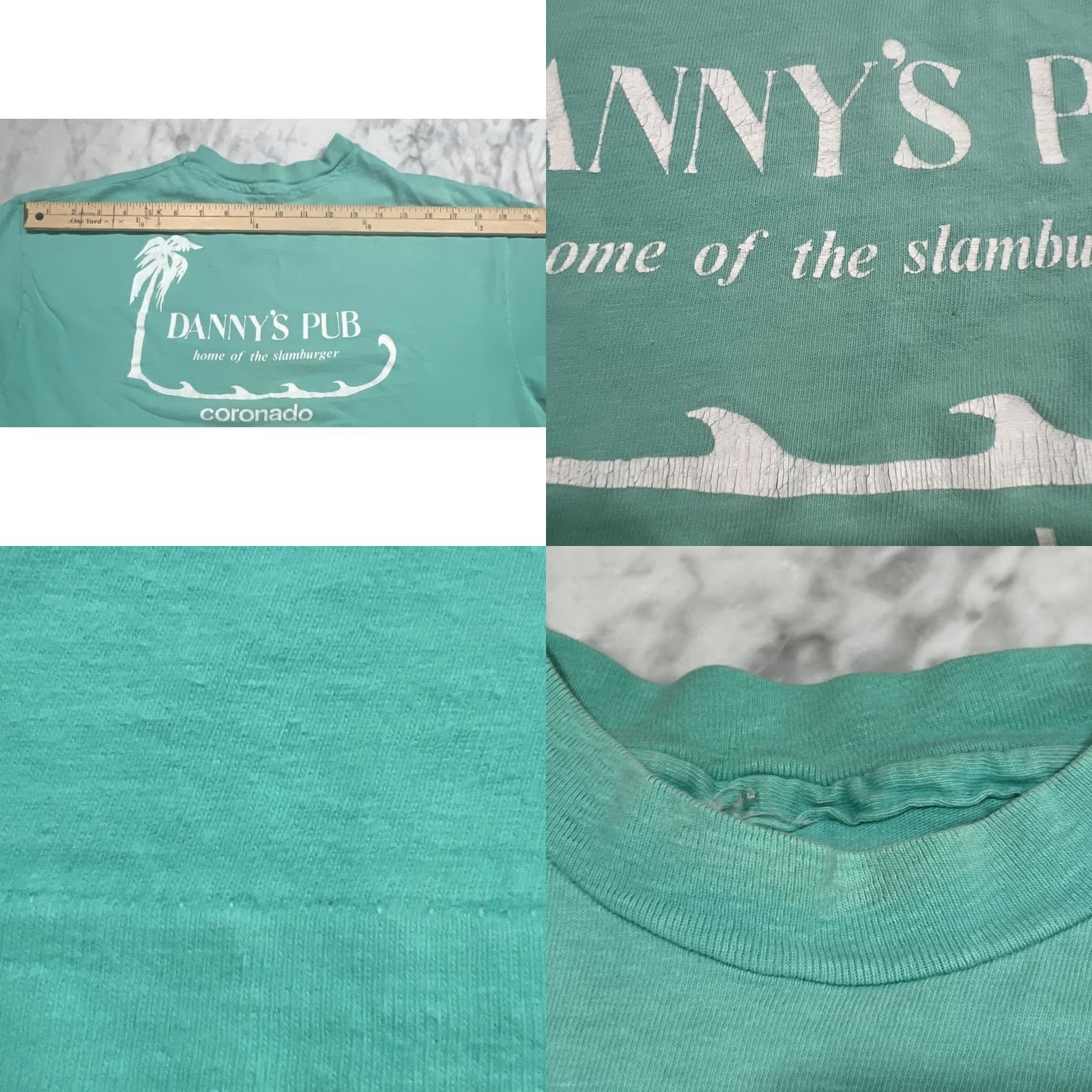 Altea VINTAGE T Shirt Large Danny’s Pub Coronado Slamburger Teal 1990s Graphic Tee Mens Size US L / EU 52-54 / 3 - 8 Thumbnail