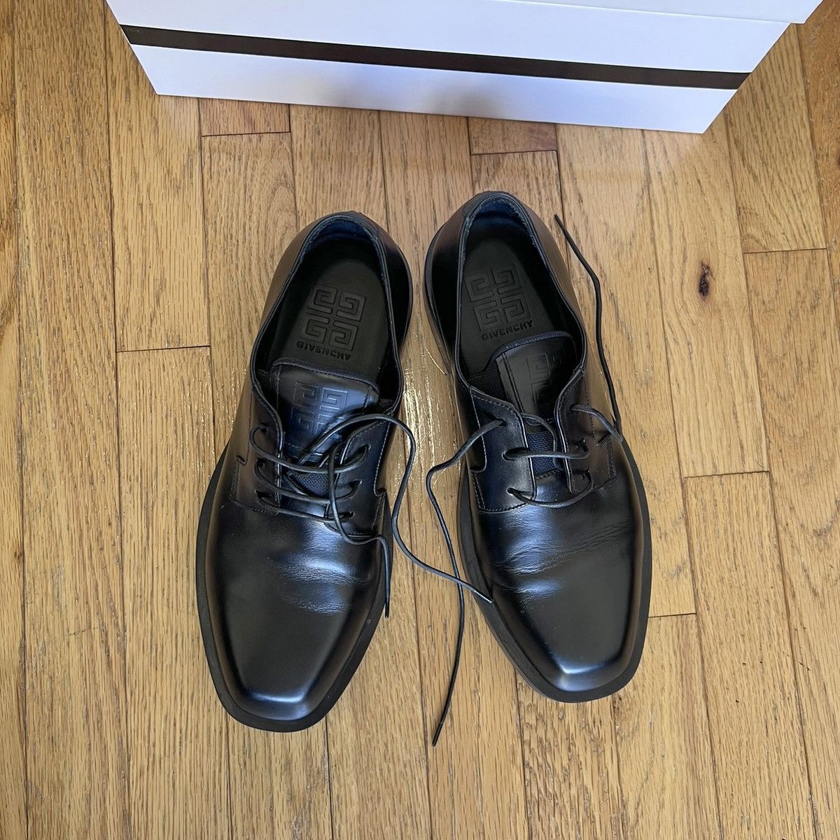 Givenchy Givenchy Black Squared Lace-Up Derbys Size US 8 / EU 41 - 5 Thumbnail