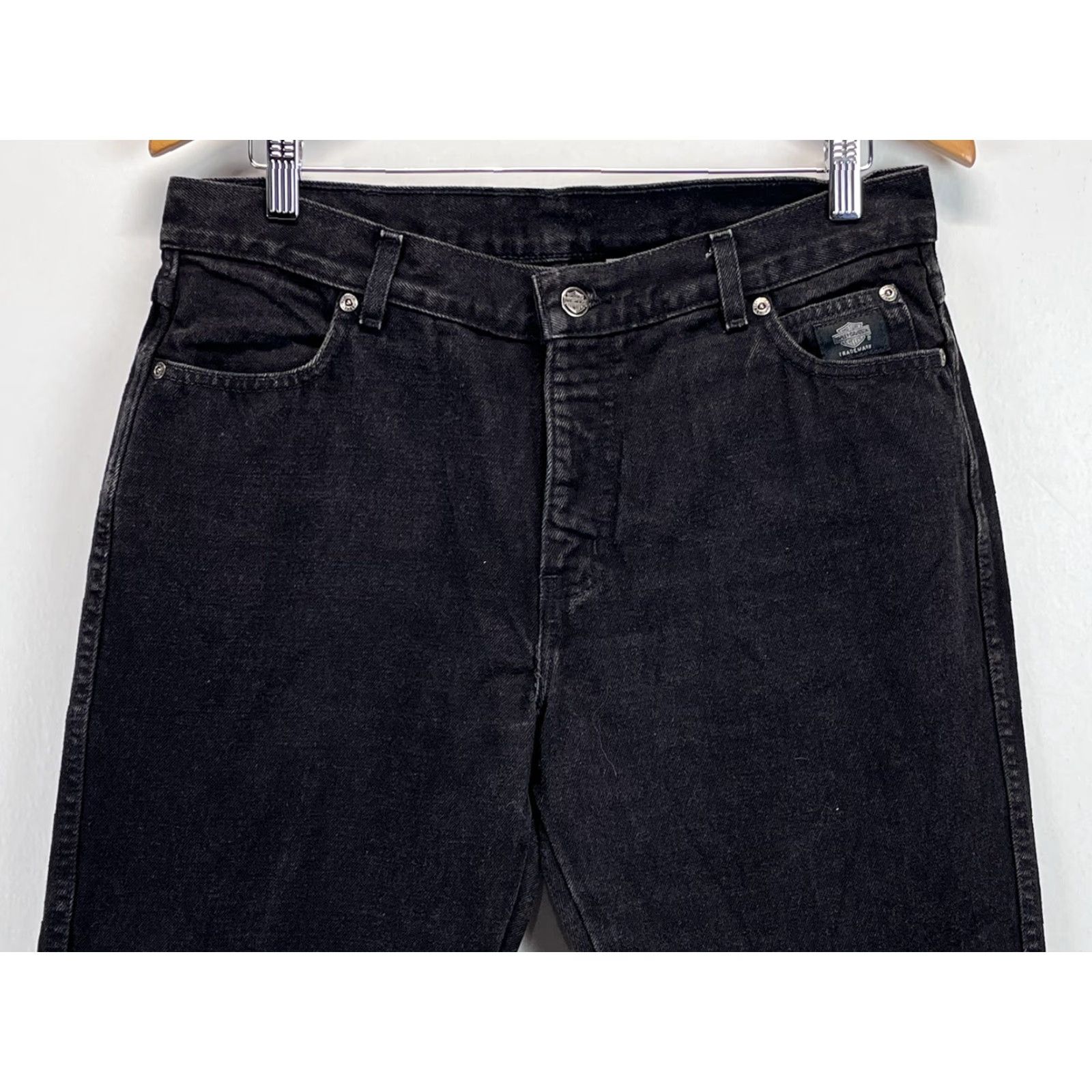 Harley Davidson Vintage Harley-Davidson Black Jeans Sz 12 Womens Bootcut 90s Motorcycle Size 34" / US 12 / IT 48 - 2 Thumbnail