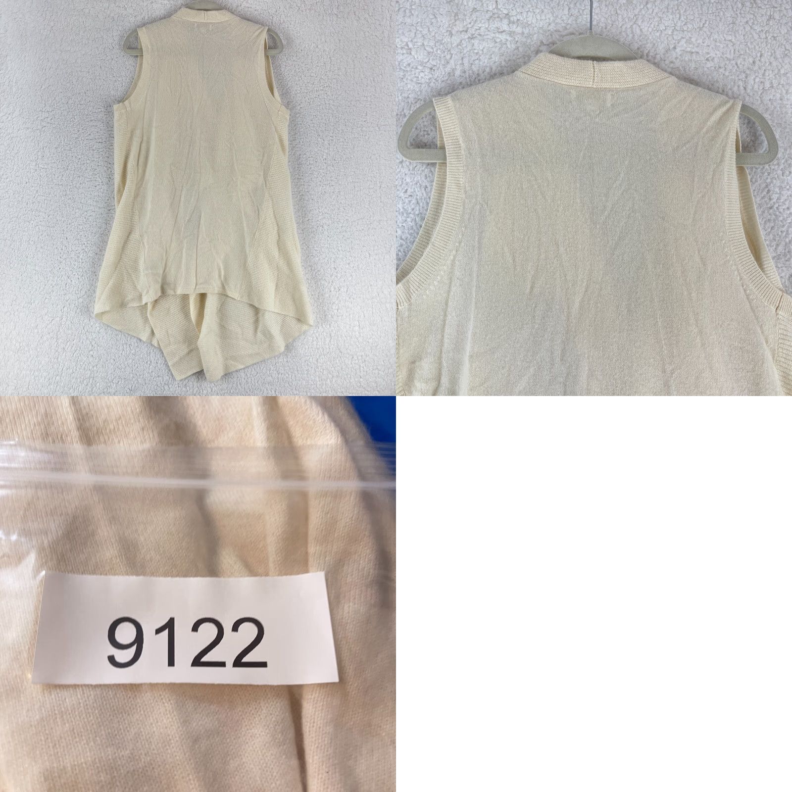 Vintage St. Tropez West Ivory 100% 2-Ply Cashmere Sweater Cardigan Womens Medium Size M / US 6-8 / IT 42-44 - 9 Thumbnail