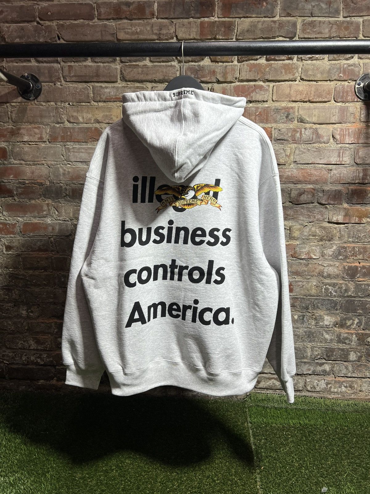 Antihero × Supreme Supreme Antihero Hoodie Grey Sz. XL Size US XL / EU 56 / 4 - 2 Thumbnail