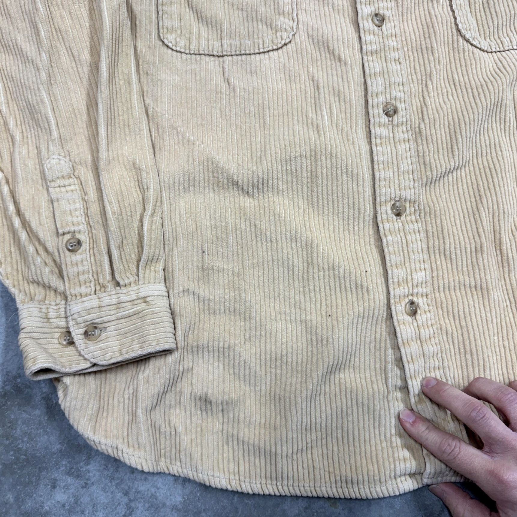 Denime VINTAGE RedHead Shirt Mens XL Beige Corduroy Denim Collar Button Front Casual Workwear Size US XL / EU 56 / 4 - 3 Thumbnail