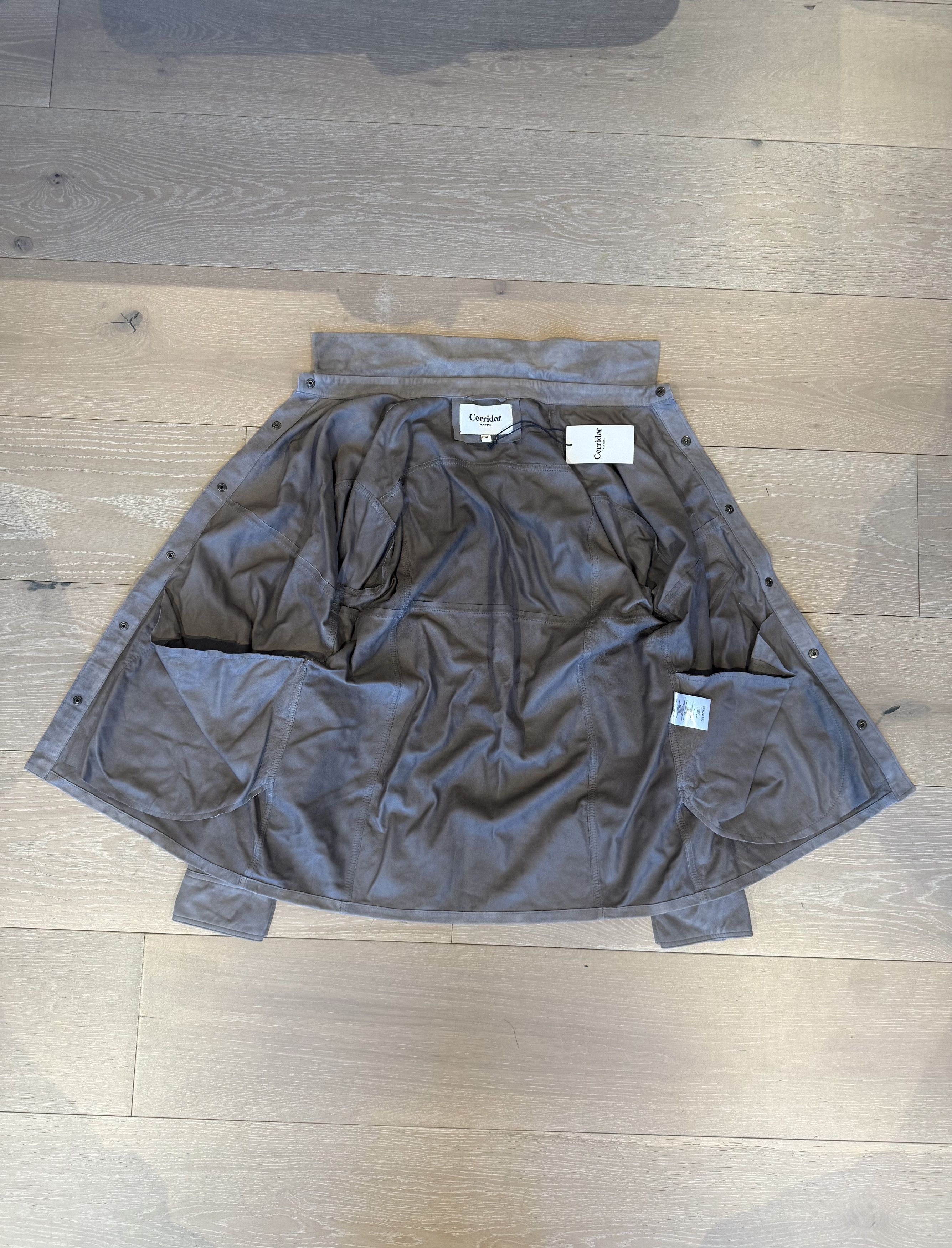 Corridor 💚 Corridor NYC Goat Suede Snap Shirt Grey Medium NEW Size US M / EU 48-50 / 2 - 6 Thumbnail