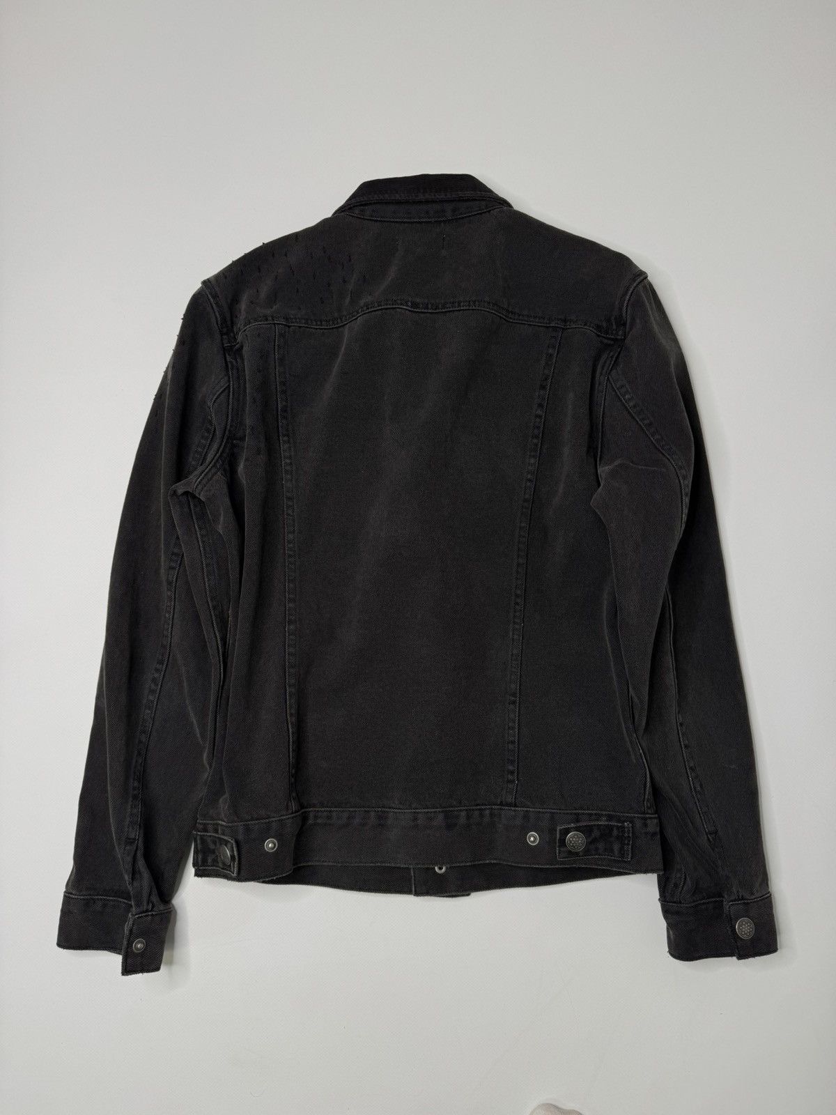 Allsaints Black distressed Allsaints designer denim jacket swag slp 00 Size US M / EU 48-50 / 2 - 2 Thumbnail