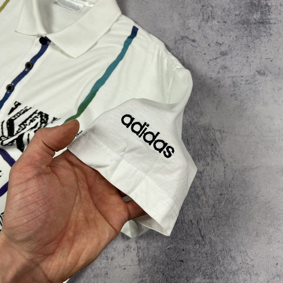 Adidas Vintage Adidas Abstract Pattern Polo T Shirt 90’s Size US M / EU 48-50 / 2 - 5 Thumbnail