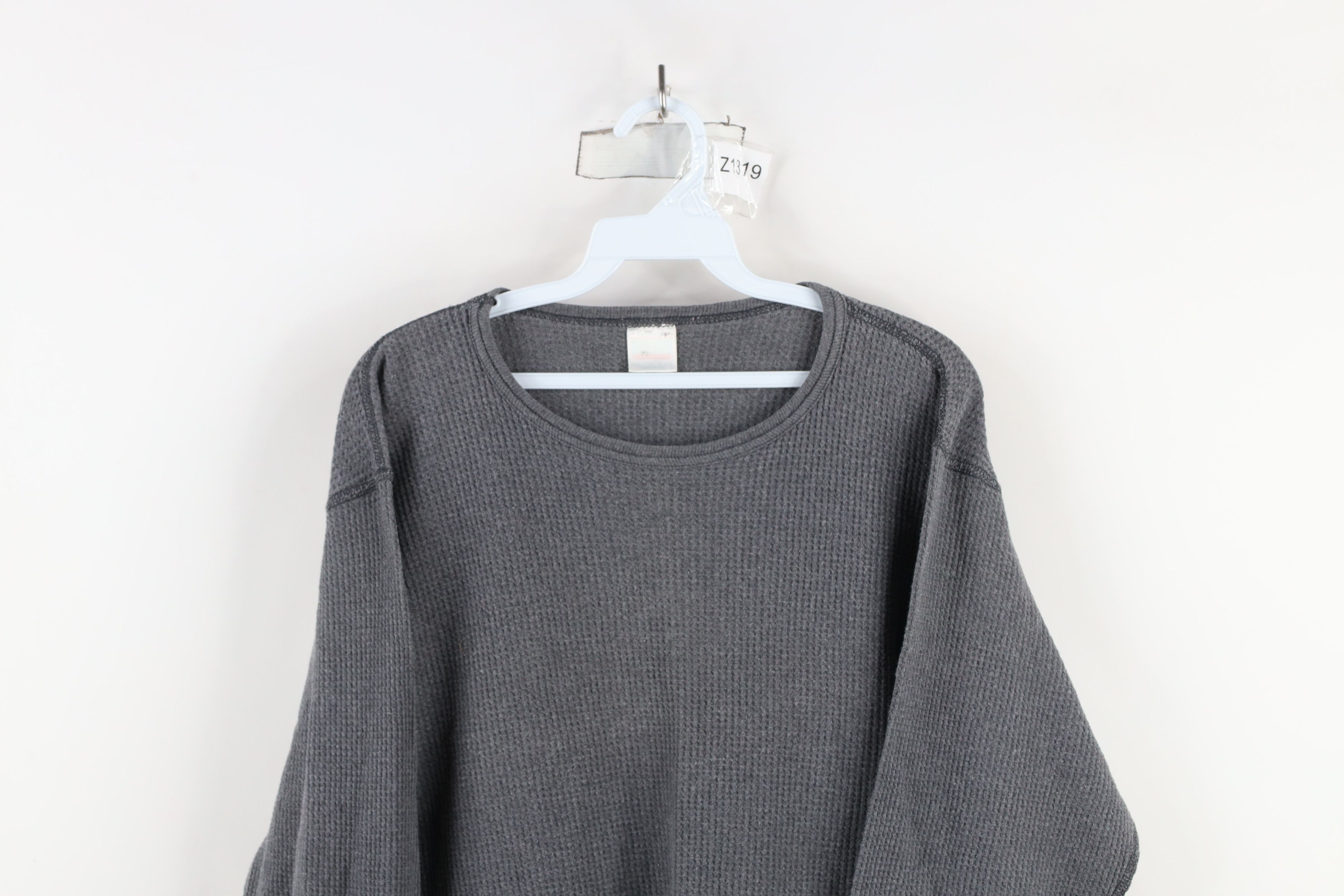 Vintage Vintage 90s Streetwear Waffle Knit Long Sleeve T-Shirt USA Size US XL / EU 56 / 4 - 2 Thumbnail