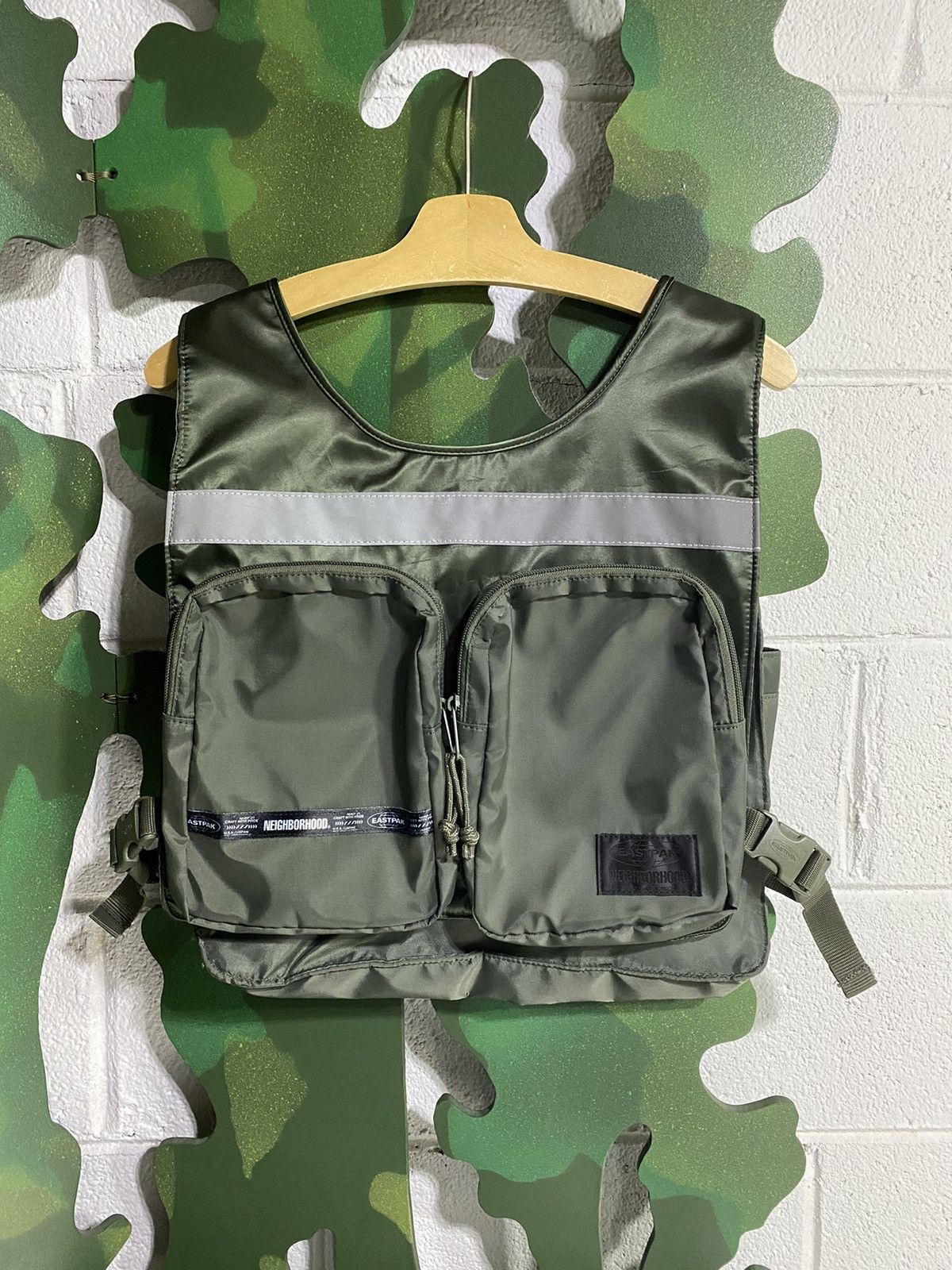 image of Eastpak Collab Reflective Vest in Green, Men's (Size Large)