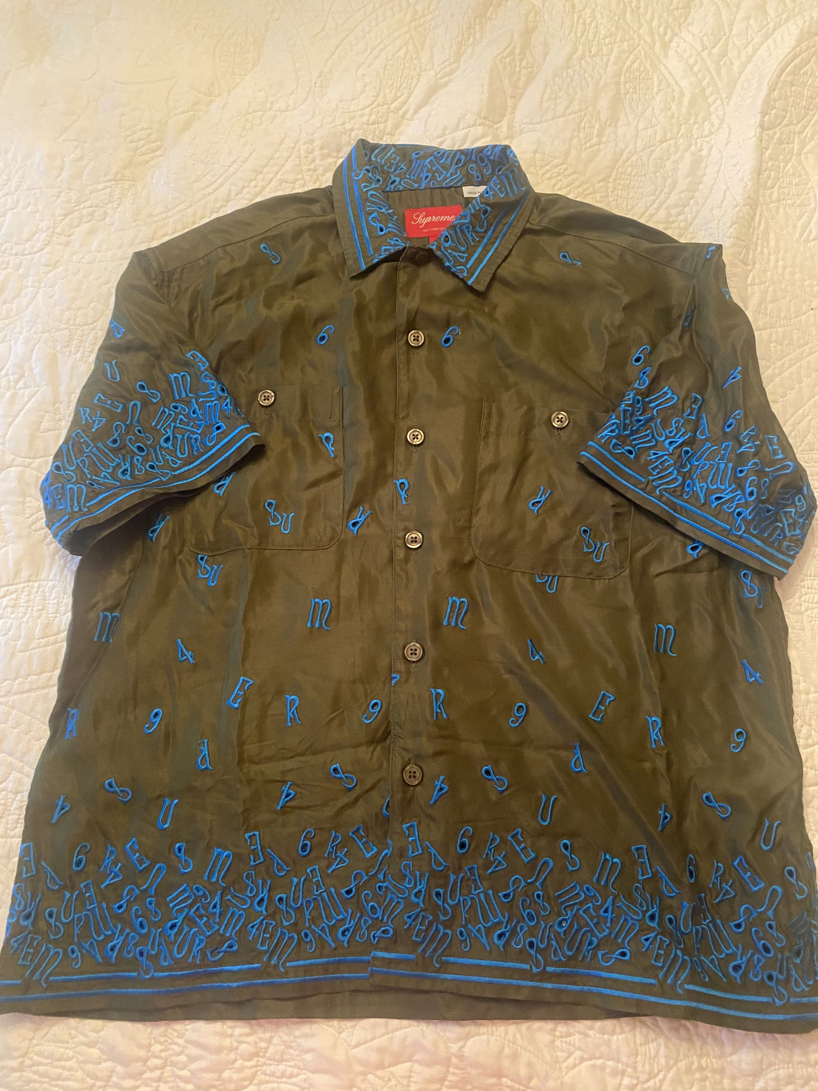 Mosaic silk s/s Shirt Tan - シャツ