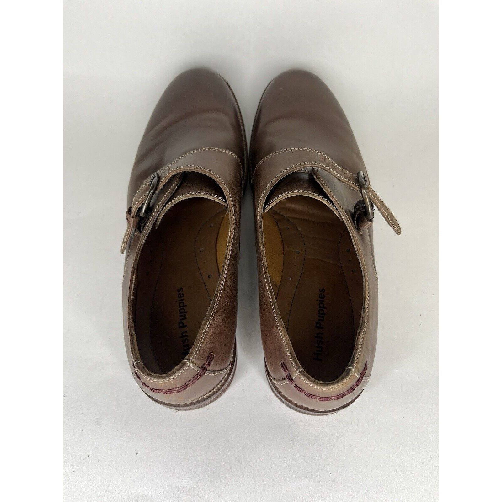 Hush Puppies Hush Puppies Brown Leather Monk Strap Loafers Dress Shoes Me Size US 10.5 / EU 43-44 - 5 Thumbnail