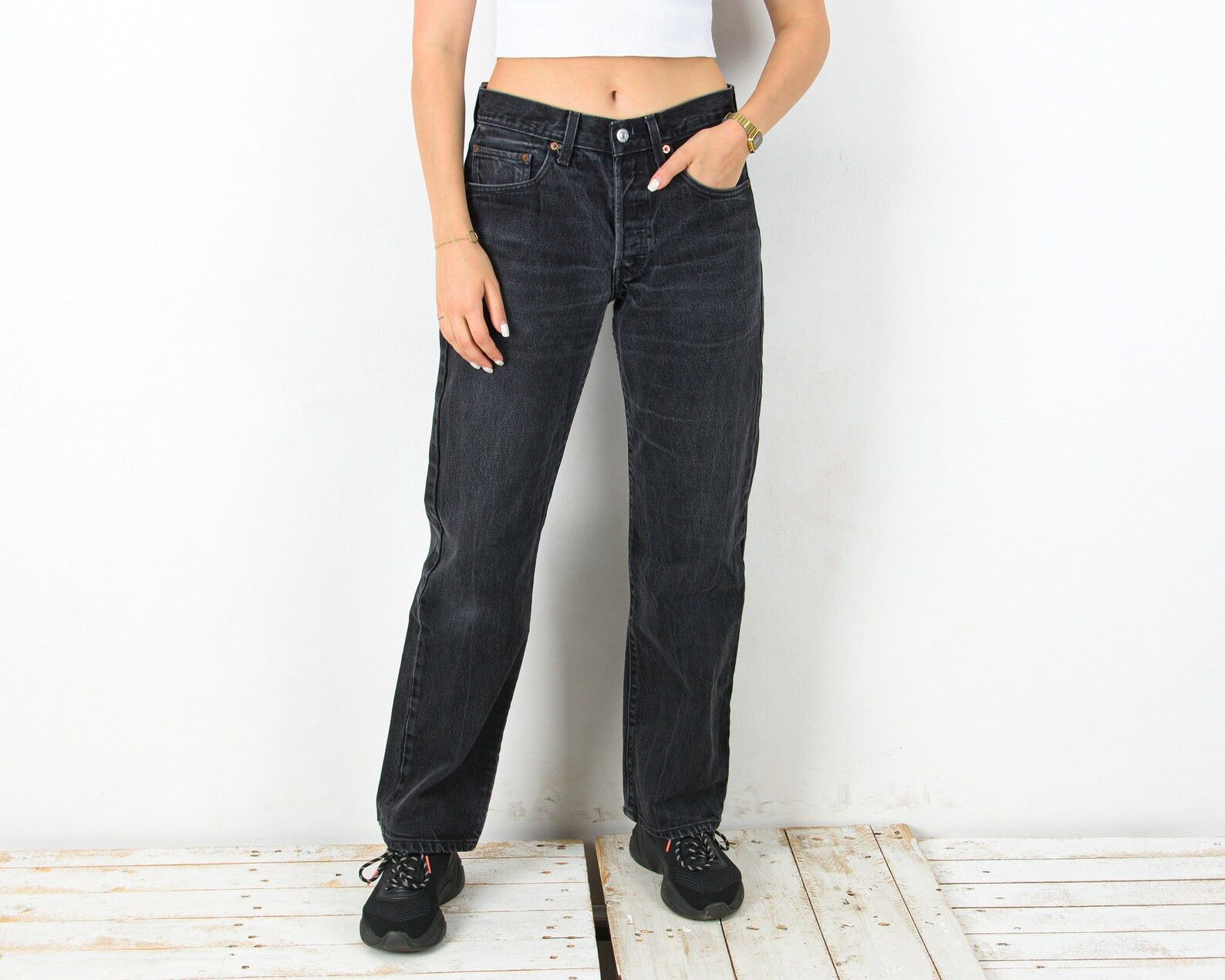 Levi's × Levi's Vintage Clothing × Vintage 2005 Women's 501 Black Jeans Denim Trousers y2k retro Size 31" - 1 Thumbnail