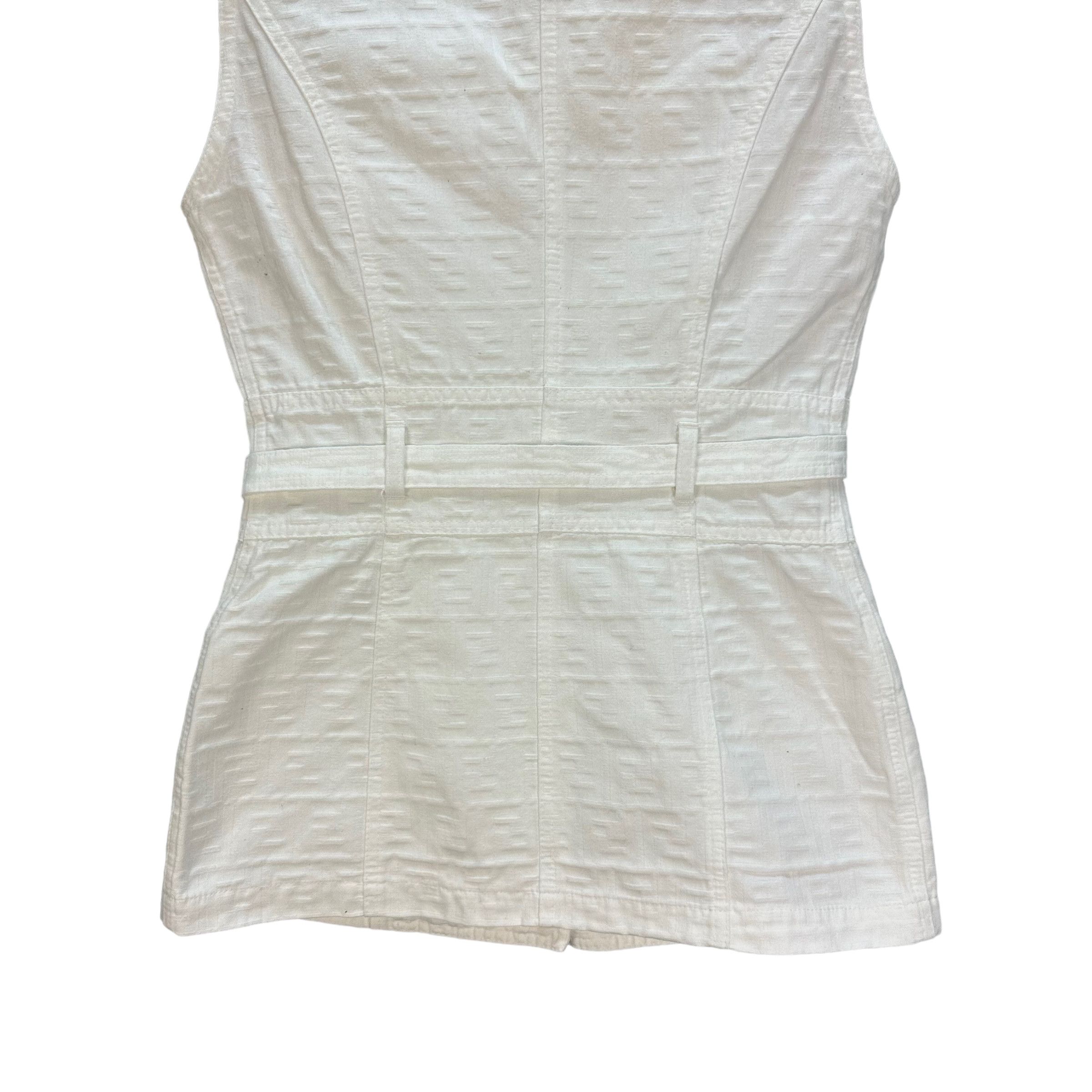 Fendi FENDI MONOGRAM SLEEVELESS BELTED JACKET # Size M / US 6-8 / IT 42-44 - 12 Thumbnail