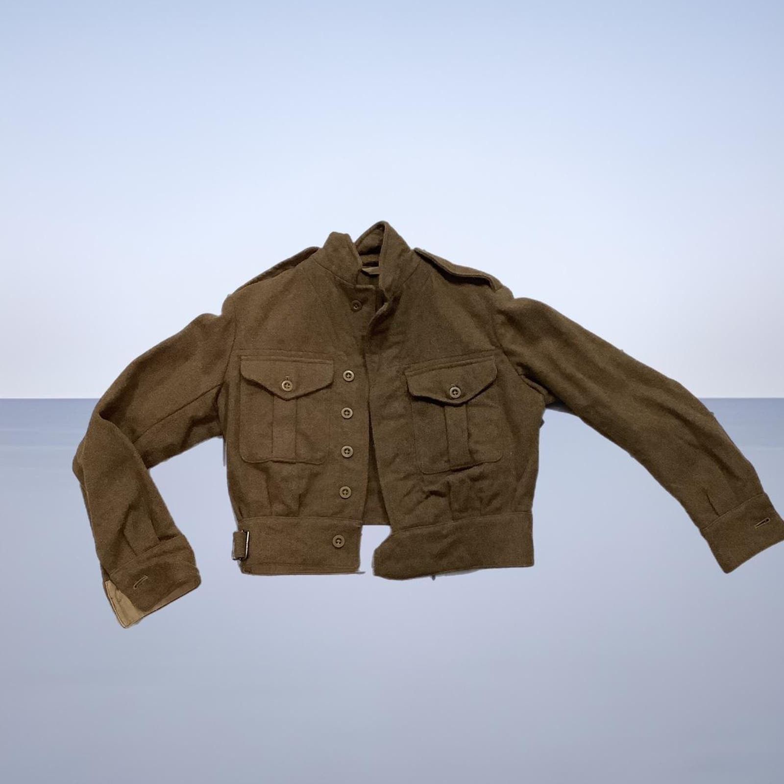 image of Vintage Ww2 Canadian Army Crop Jacket in Brown, Men's (Size Small)