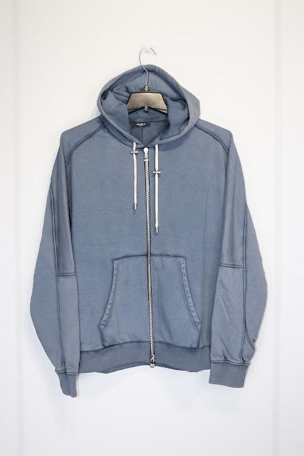 Balmain o1rshd1 ***Defect / Classic Zip Up Hoodie in Blue Size US M / EU 48-50 / 2 - 2 Thumbnail