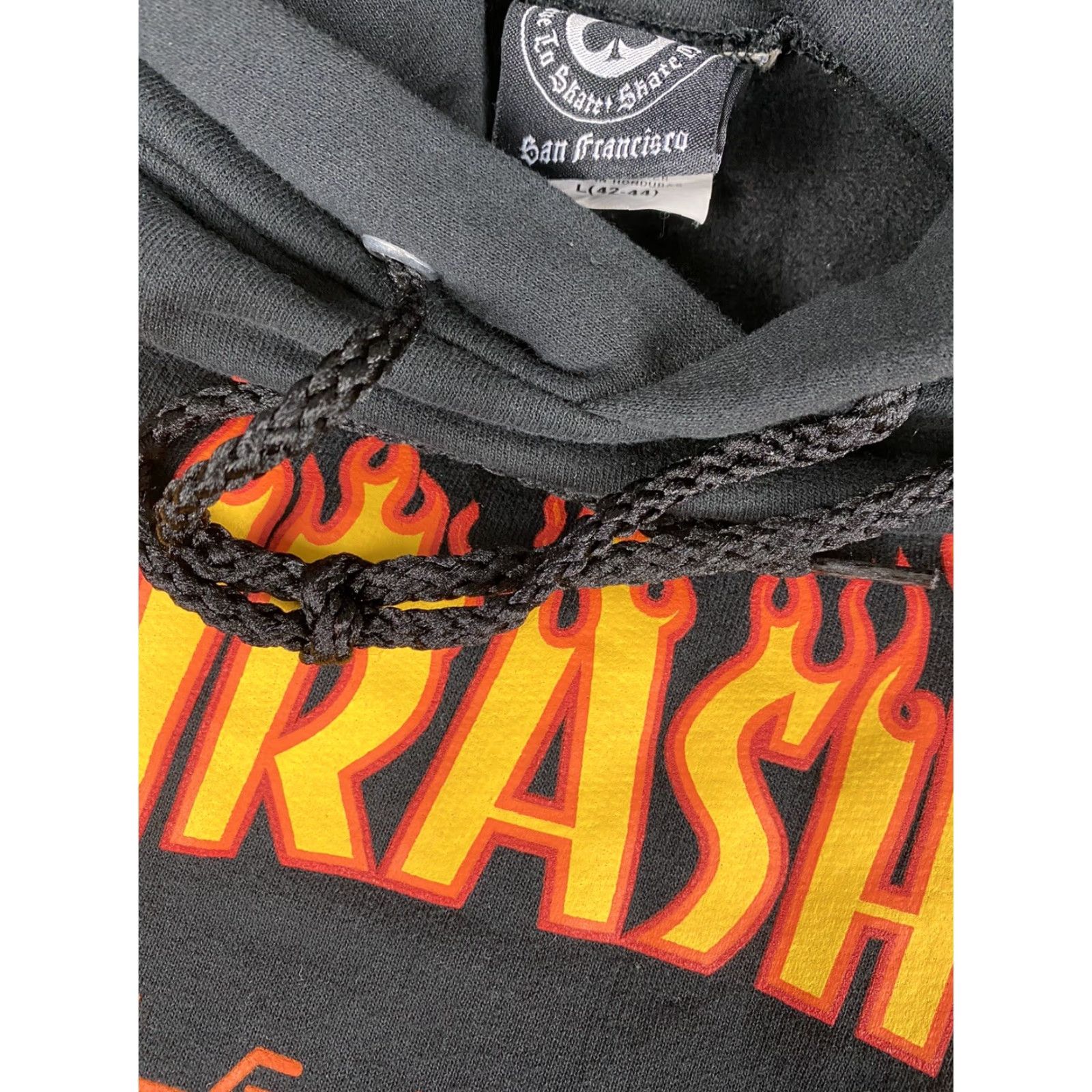 Thrasher VINTAGE Thrasher Magazine Hoodie Sweatshirt Mens L Black Flame Logo Pullover Logo Mens L Black Fire Size US L / EU 52-54 / 3 - 3 Thumbnail