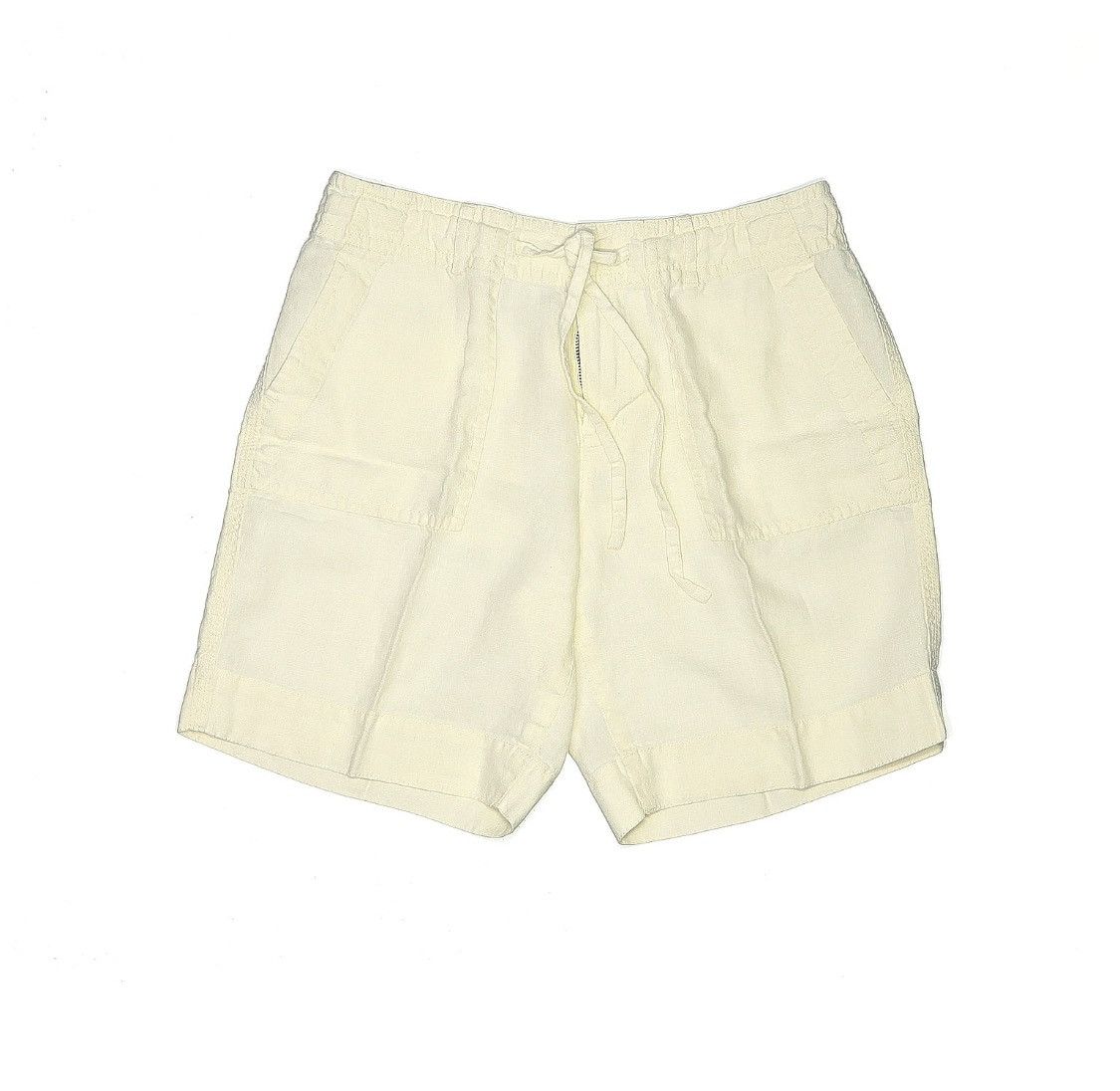 Vintage White linen shorts Size 28" / US 6 / IT 42 - 1 Thumbnail