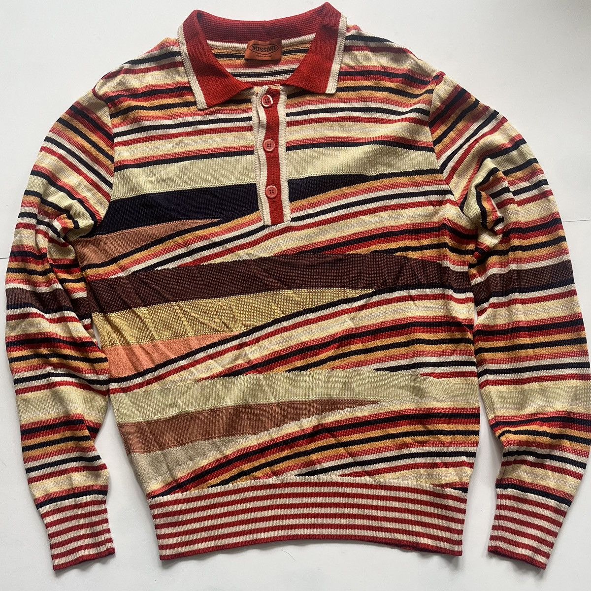 Missoni Missoni Multi-Coloured Three Buttoned Long Sleeve Top Size US M / EU 48-50 / 2 - 1 Thumbnail