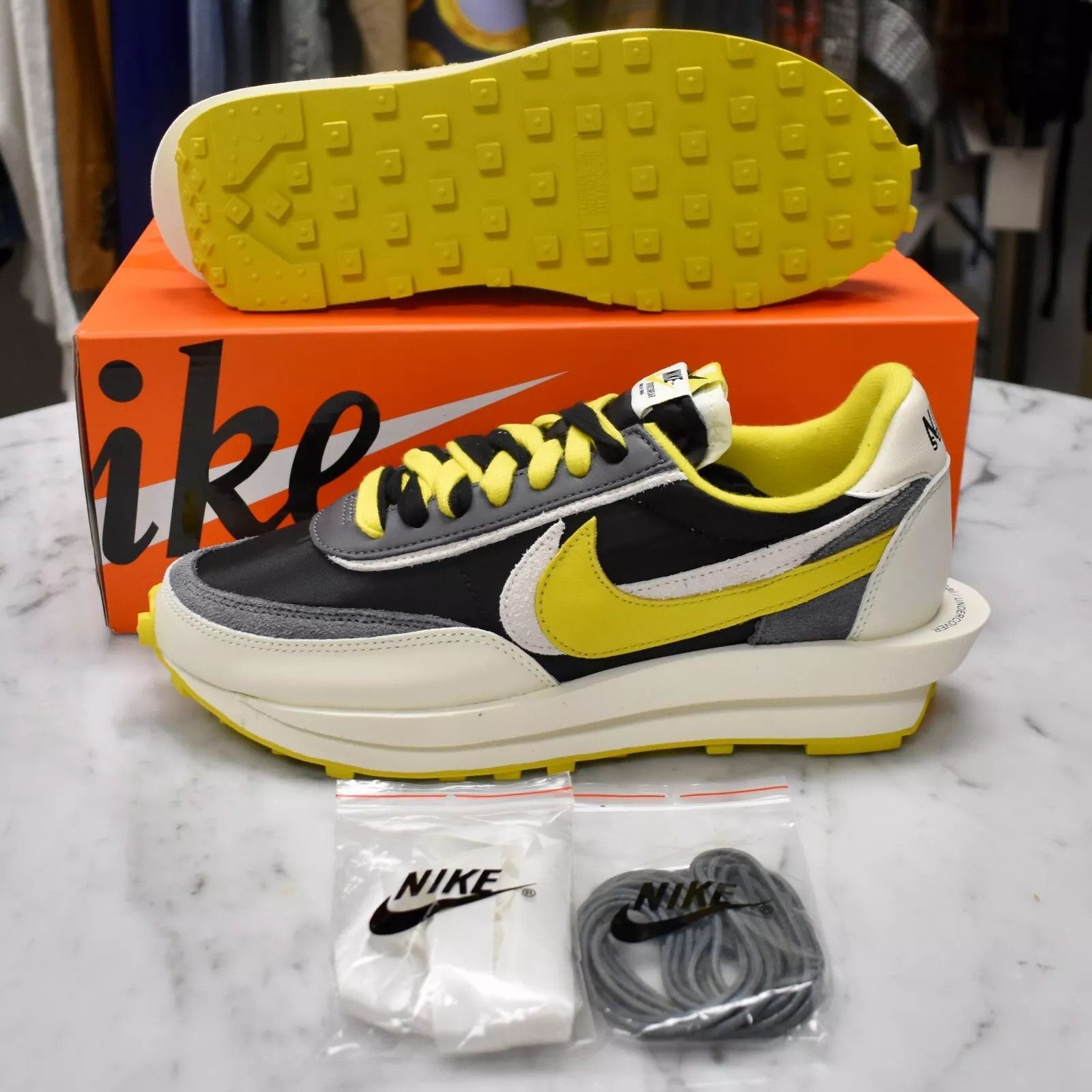 Nike × Sacai × Undercover Nike Sacai Undercover LDWaffle LD Waffle Racer Black Citron Size US 10 / EU 43 - 1 Thumbnail