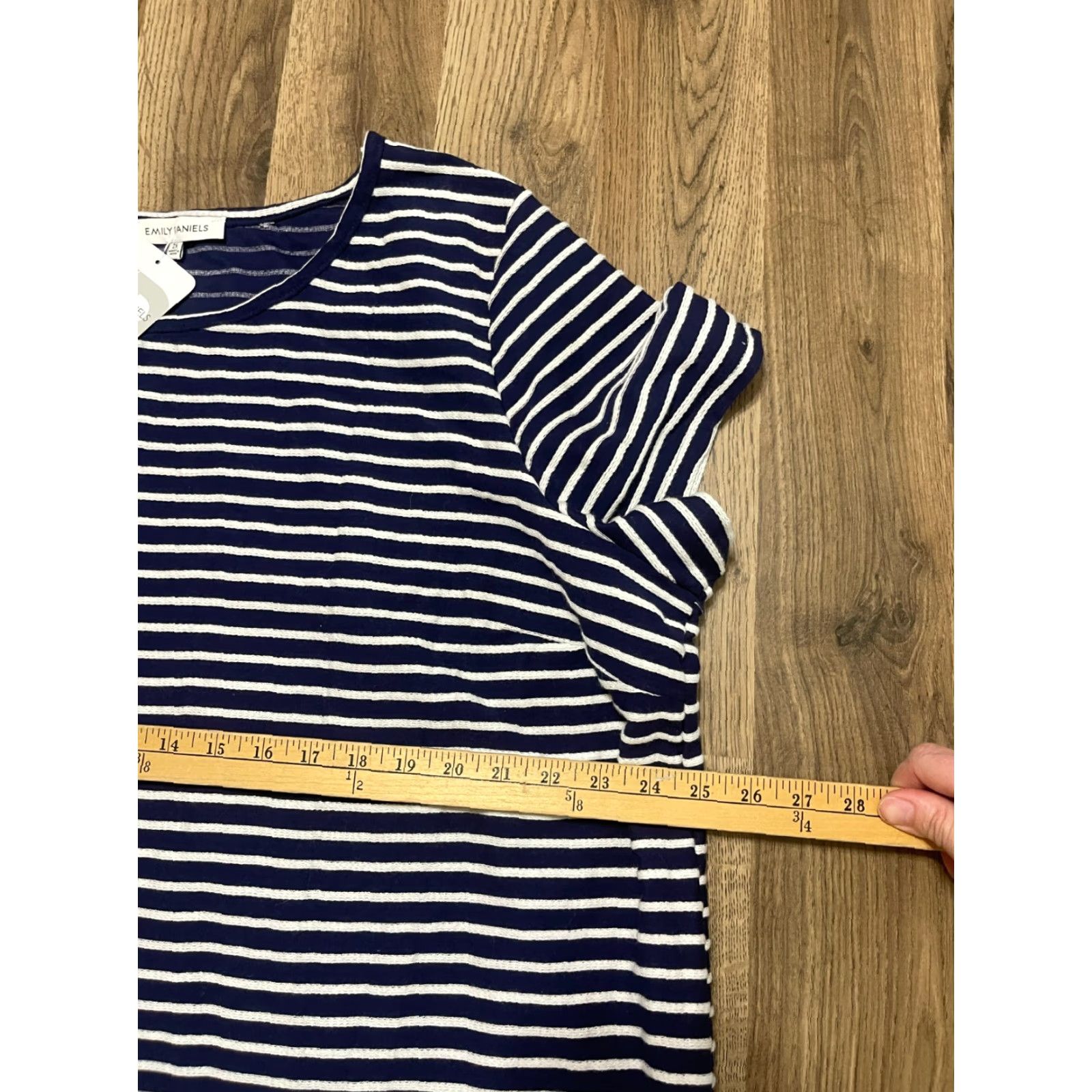 Vintage Emily Daniels Shirt Womens Plus 2X Blue White Striped Side Lace Up NWT T-Shirt Short Sleeve Round Neck Casual 2X Womens90 Size XXL / US 16-18 / IT 52-54 - 7 Thumbnail