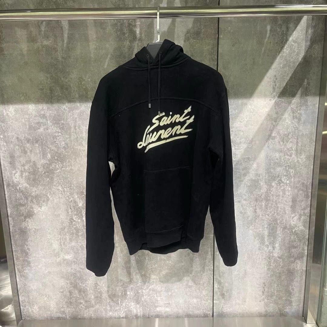 Saint Laurent Paris Saint Laurent Paris Signature logo hoodie | Grailed