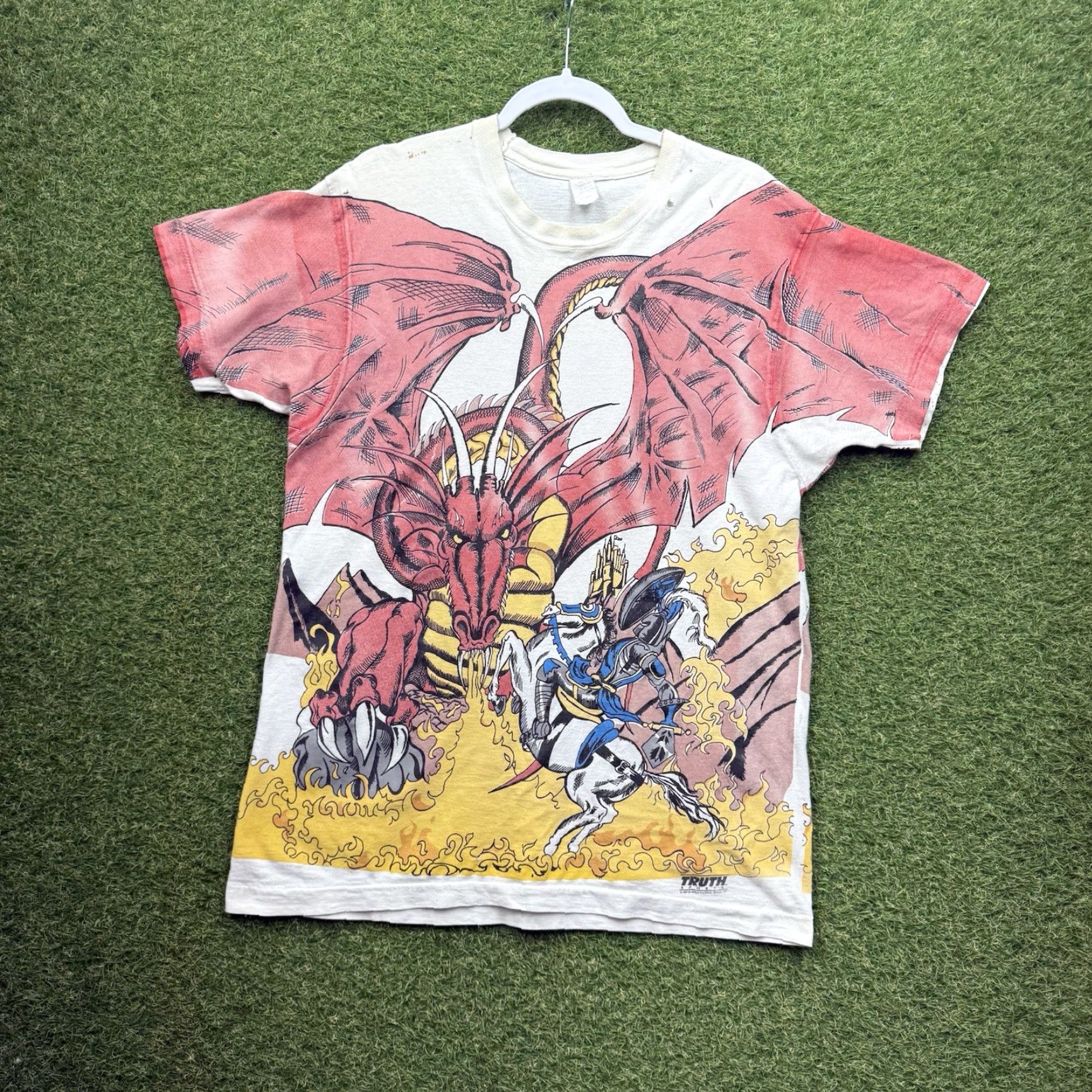 Vintage VINTAGE Dragon AOP Shirt Mens Large 1994 Truth Sports Fire Breathing Single 90s Size US L / EU 52-54 / 3 - 2 Thumbnail