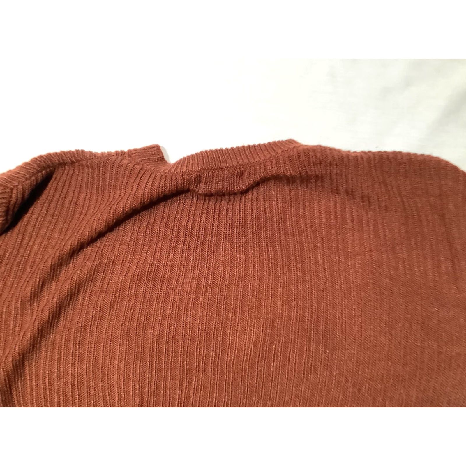 Vintage Becool Sweater Womens Large Brown Ribbed Knit Stretch Crew Neck Pullover Soft Size L / US 10 / IT 46 - 5 Thumbnail