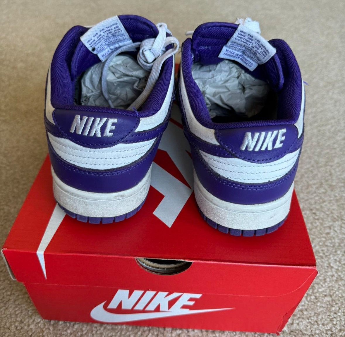 Nike Size 9.5 - Nike Dunk Low Retro Court Purple 2022 Size US 9.5 / EU 42-43 - 2 Thumbnail