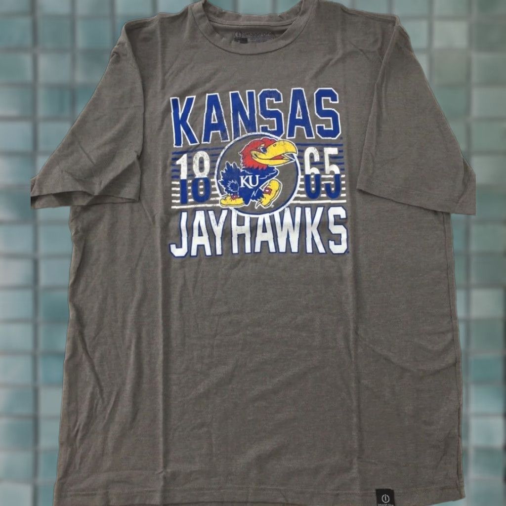 NCAA Kansas Jayhawks 1865 Graphic Shirt Imagine One Adult Large Gray NCAA Mens Size US L / EU 52-54 / 3 - 1 Thumbnail