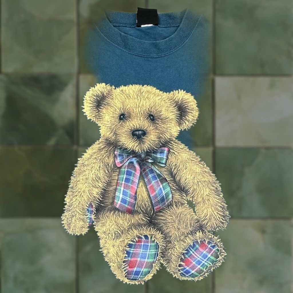 Vintage VINTAGE Teddy Bear T Shirt XL Blue Signal Mens Hipster 90s Graphic Size US XL / EU 56 / 4 - 1 Thumbnail