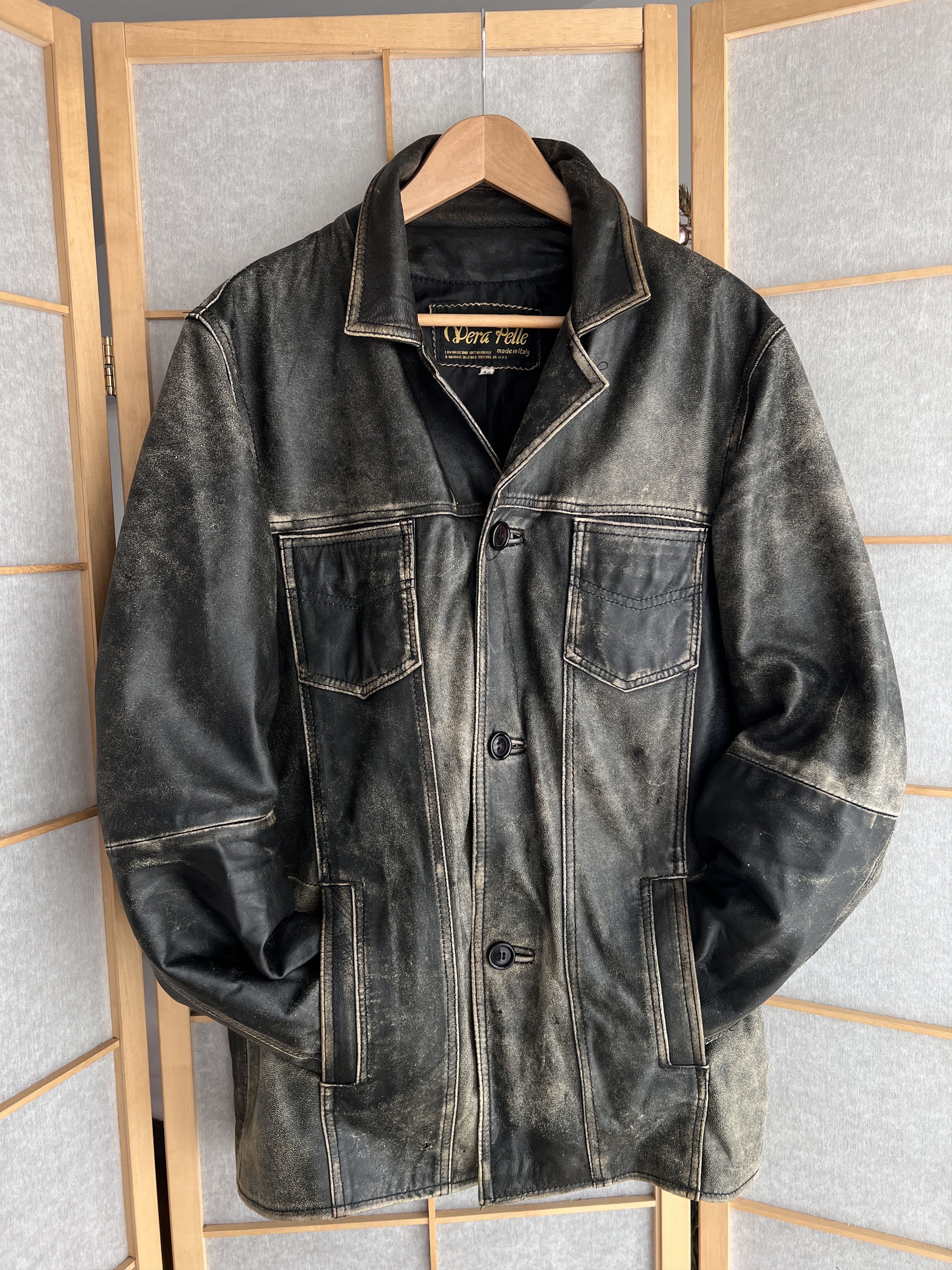 If Six Was Nine Diesel style true faded leather Jacket washed Vintage opium Size US M / EU 48-50 / 2 - 12 Thumbnail