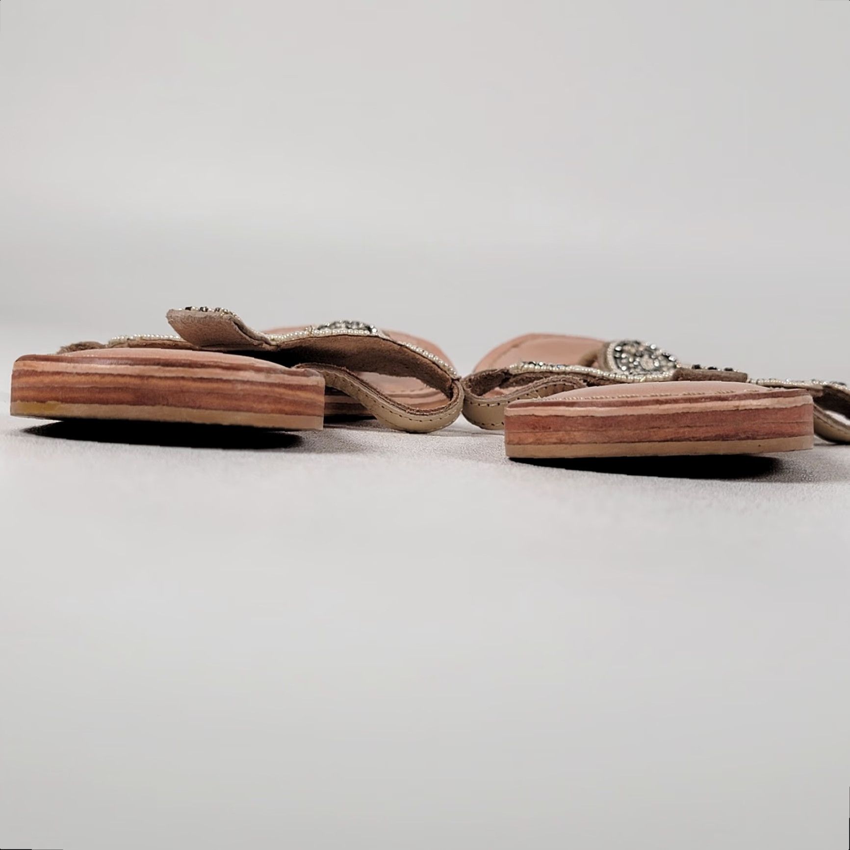 Vintage J. Renee Rhinestone Thong Sandals Women's Size 9 Olivia Miller Slip On Flat Silver Rhinestone Sandal Slide Women Shoes Size US 9 / IT 39 - 6 Thumbnail