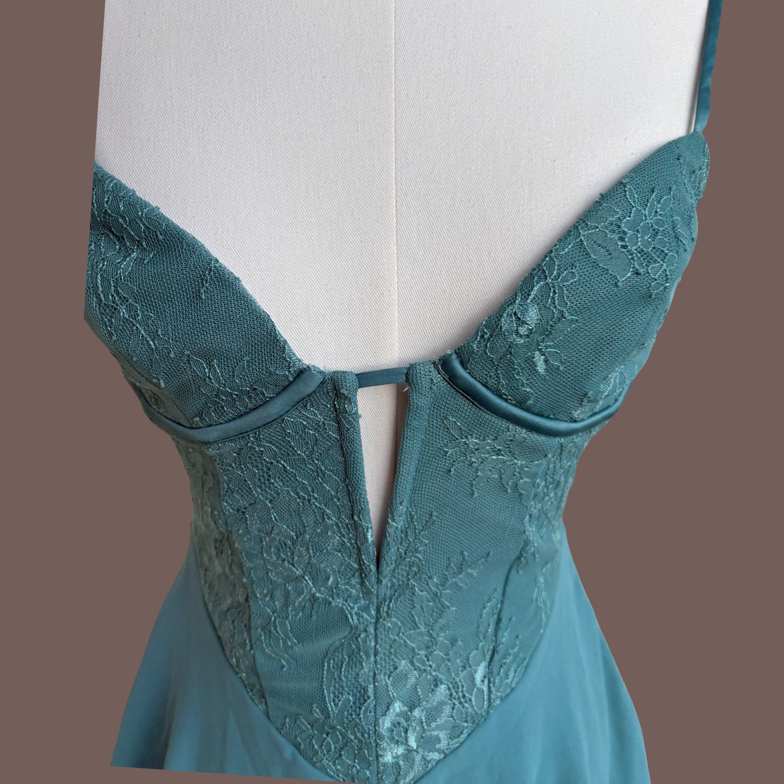 Other VTG Corset Mini Dress | Oh Polly Teal Lace | Y2K Coquette Size XS / US 0-2 / IT 36-38 - 2 Thumbnail