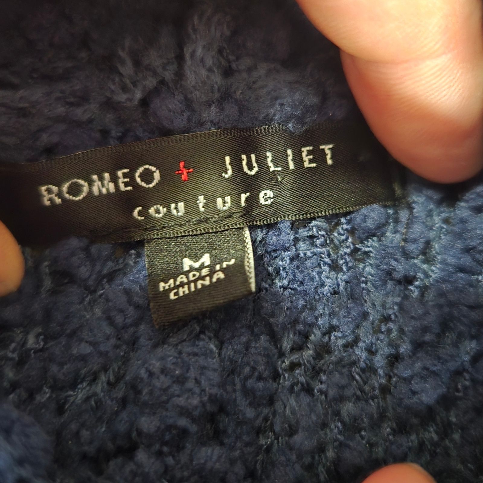 Other Navy Boucle Chenille Turtleneck Poncho Sweater Size Medium Size M / US 6-8 / IT 42-44 - 7 Thumbnail
