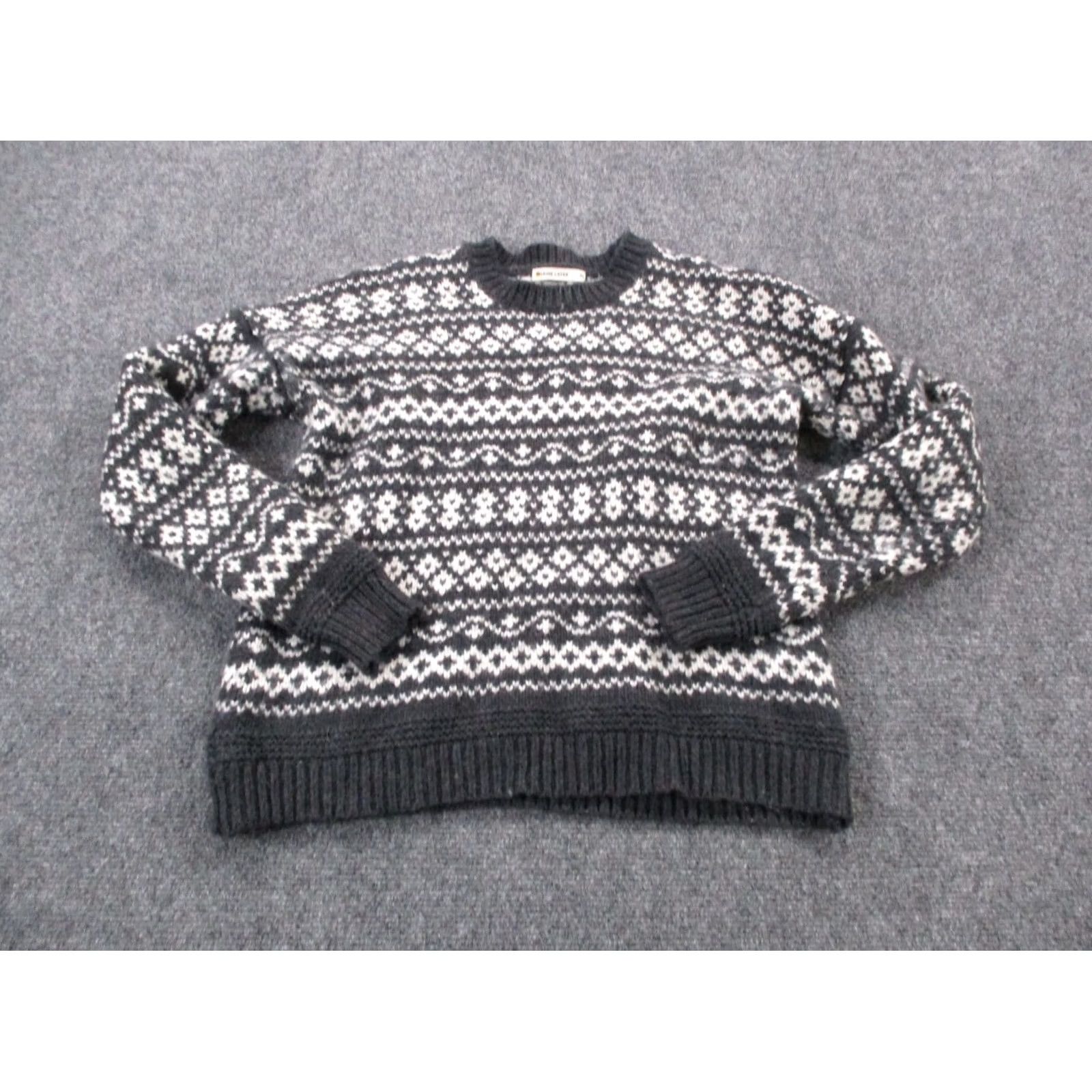 Marine Layer Marine Layer Sweater Mens XS Black White Wool Blend Aztec Casual Pullover Hoodie? Size US XS / EU 42 / 0 - 2 Thumbnail