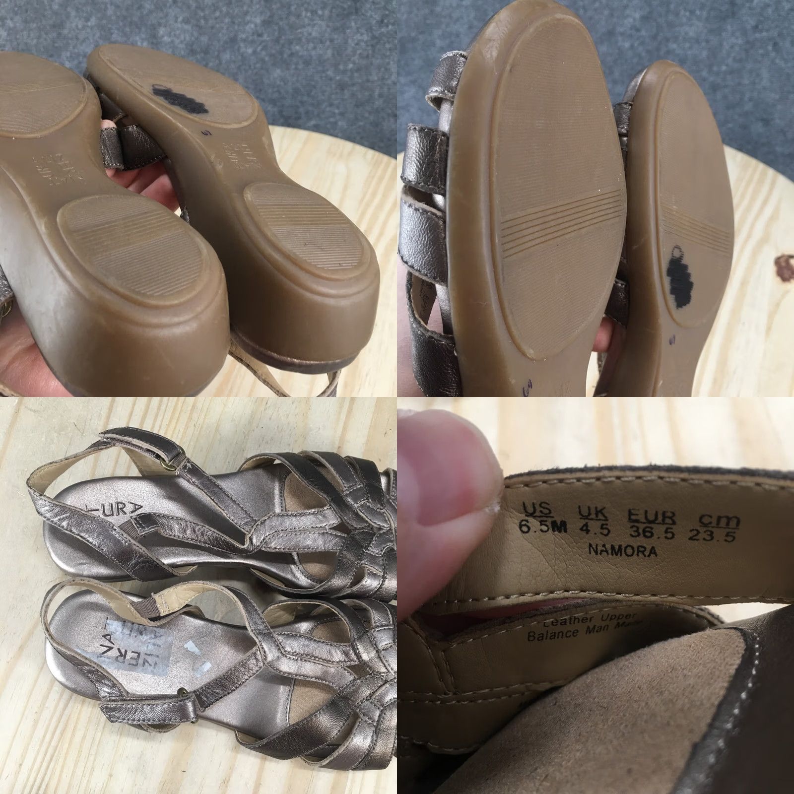 Naturalizer Naturalizer Sandals Womens 6.5 M Namora Slingback Gold Leather Comfort Casual Size US 7 / IT 37 - 9 Thumbnail