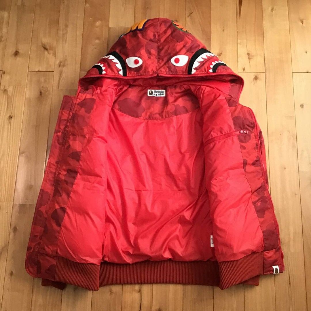 Bape BAPE Shark Full Zip Hoodie Puffer Down Jacket Red Camo APE Size US L / EU 52-54 / 3 - 8 Thumbnail