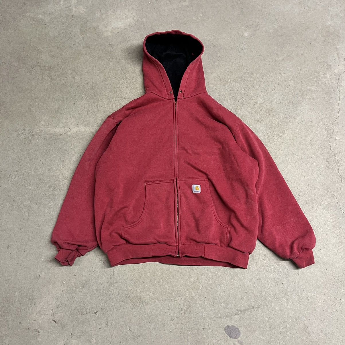 Red carhartt zip up hoodie sale